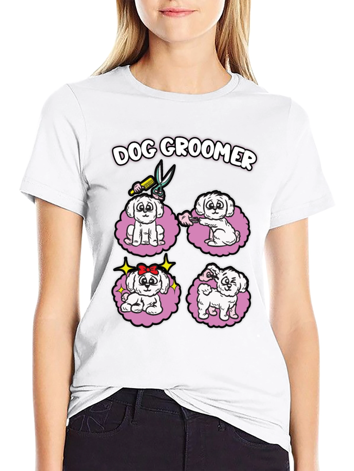 Dog Groomer T-Shirt Cute Pet Grooming Tee