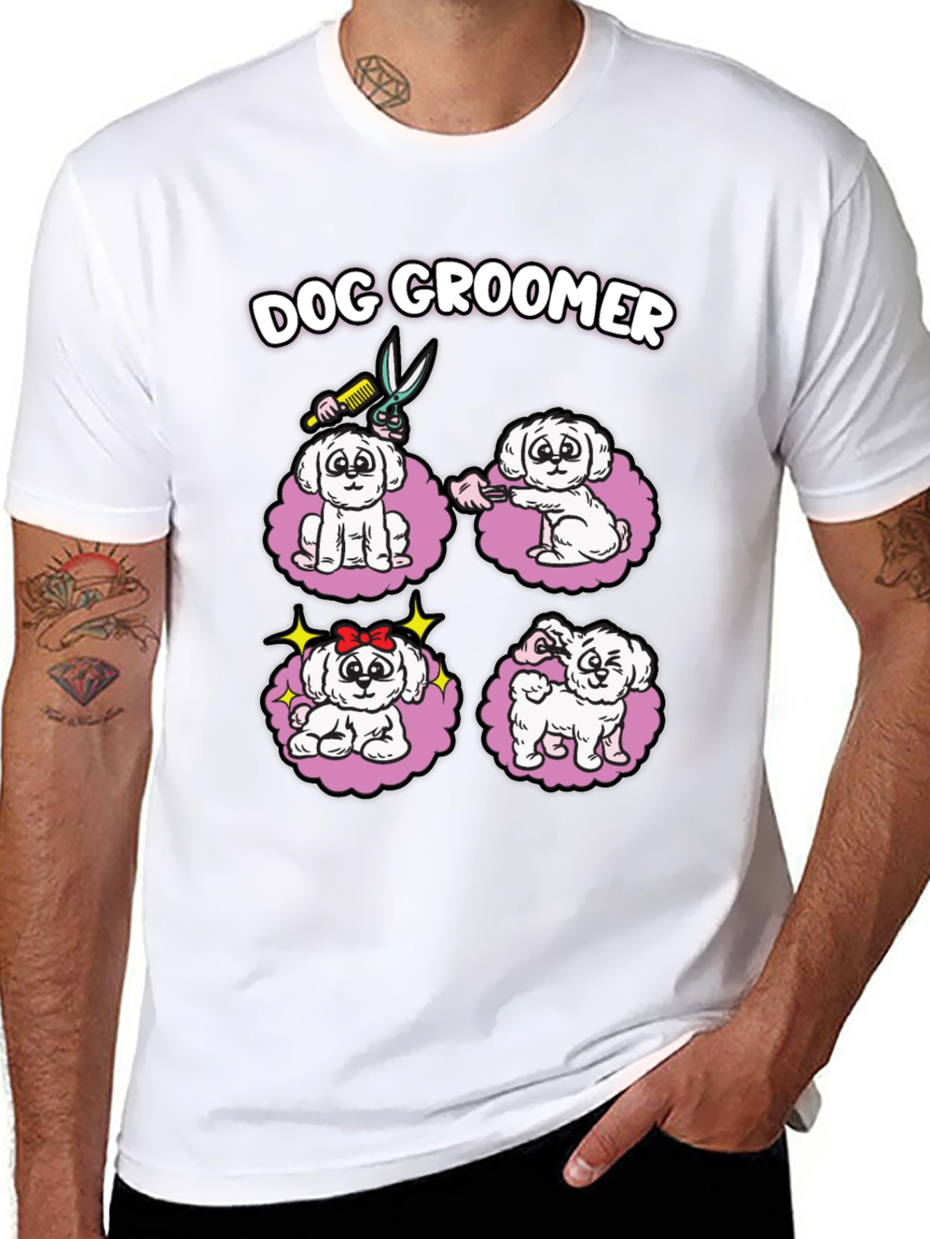 Dog Groomer T-Shirt Cute Pet Grooming Tee