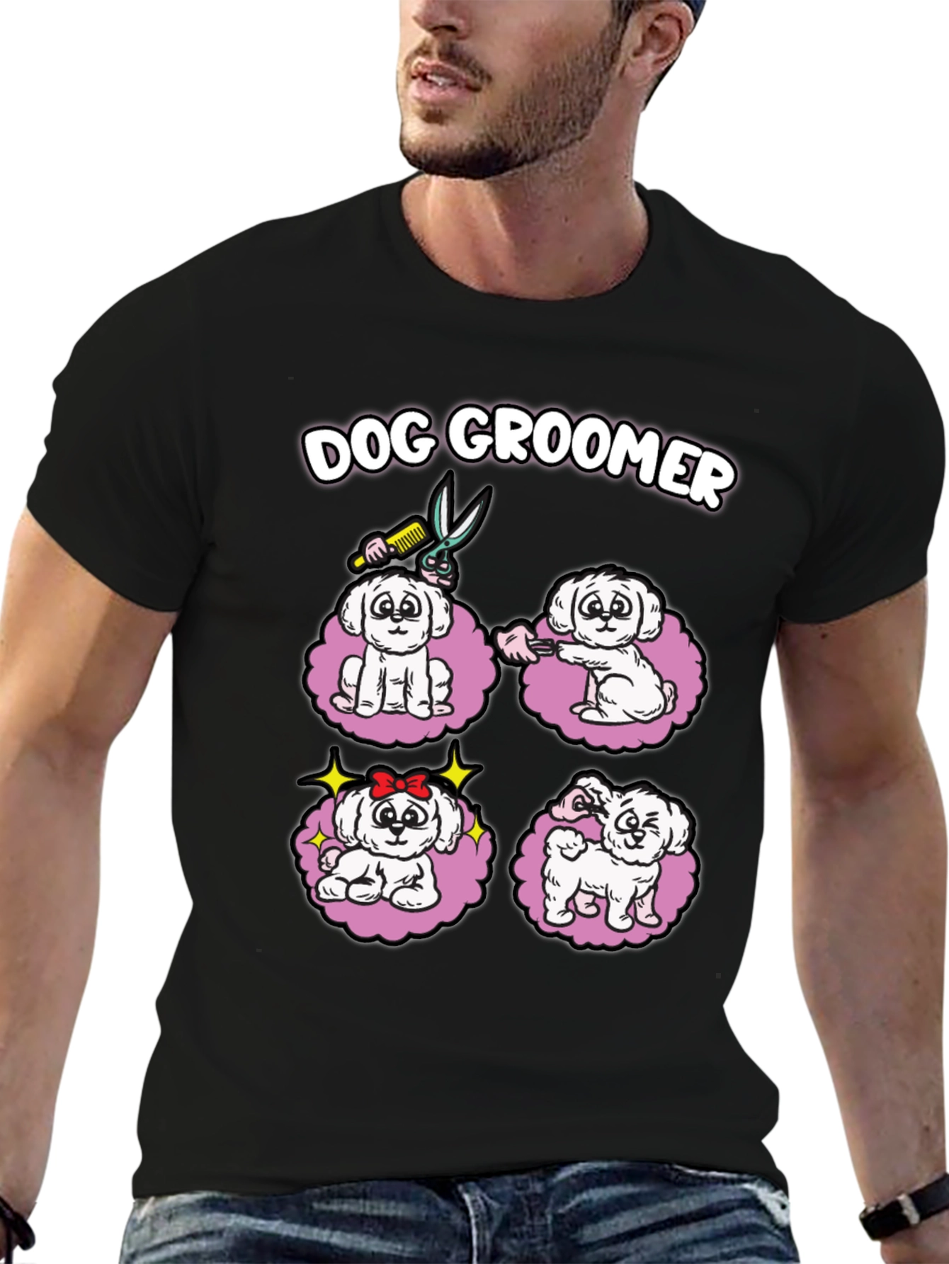 Dog Groomer T-Shirt Cute Pet Grooming Tee