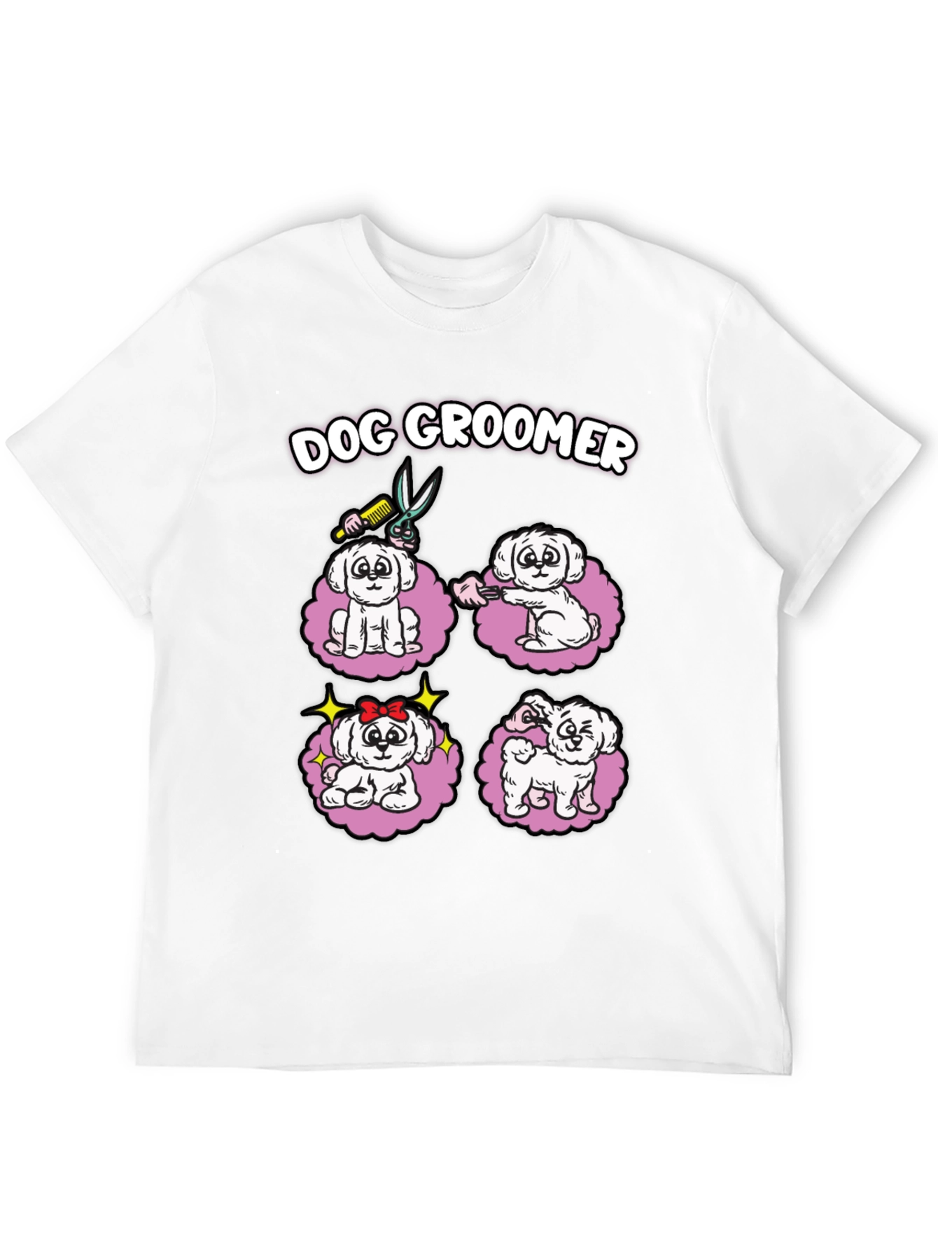 Dog Groomer T-Shirt Cute Pet Grooming Tee