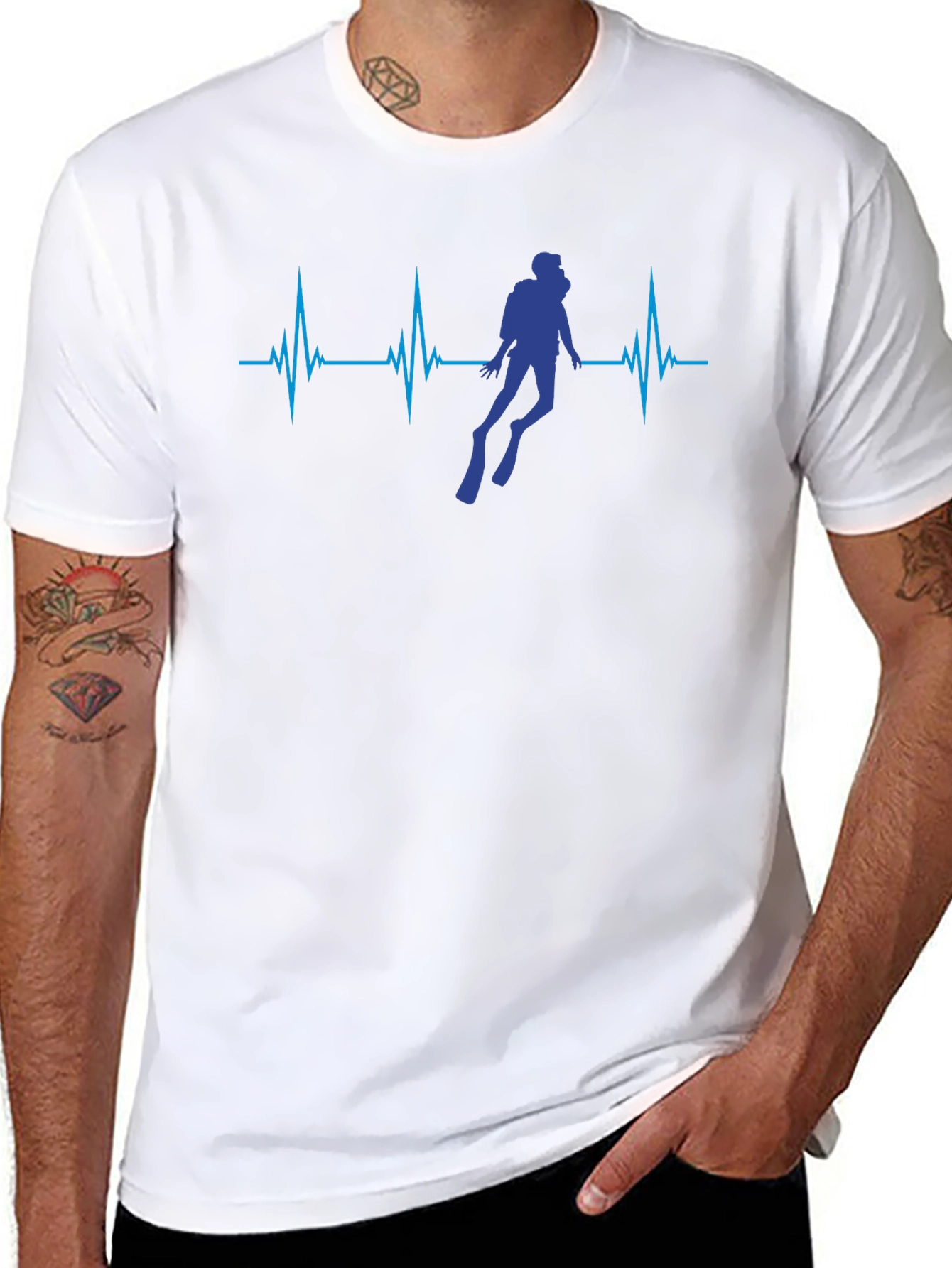 Diver Heartbeat T-Shirt - Scuba Diving Tee