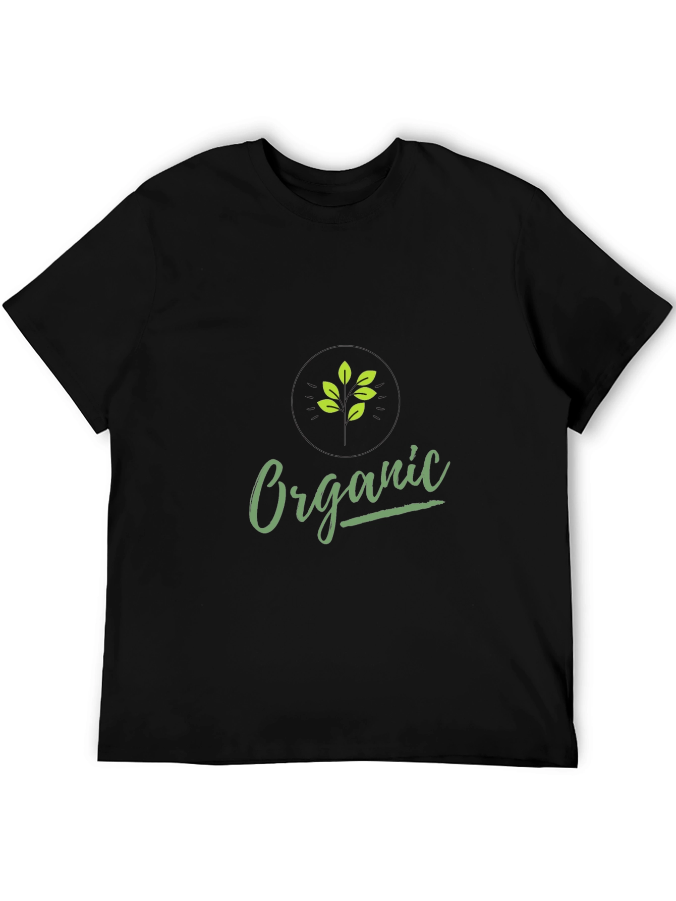 Organic Graphic Print Black T-Shirt