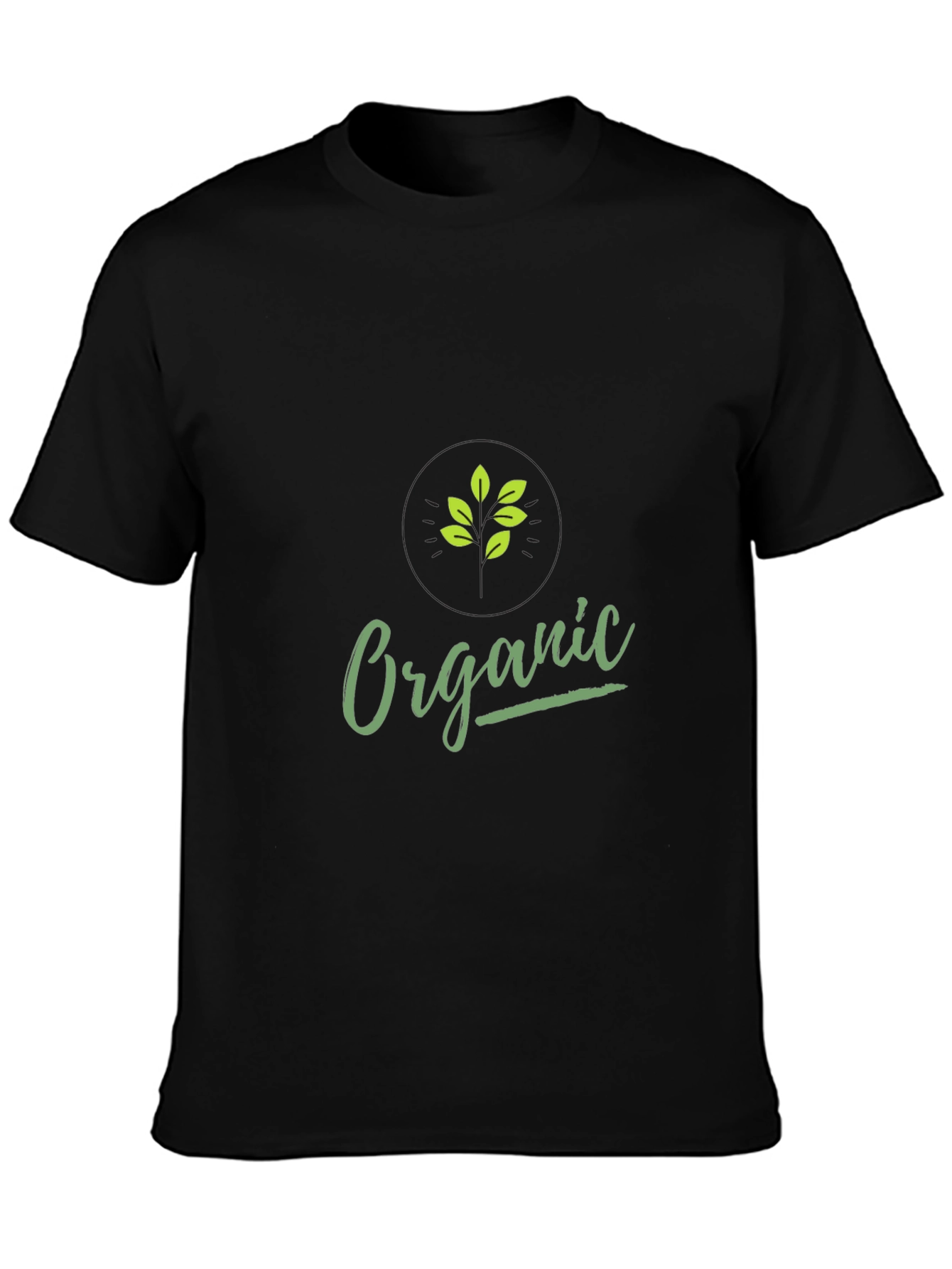 Organic Graphic Print Black T-Shirt