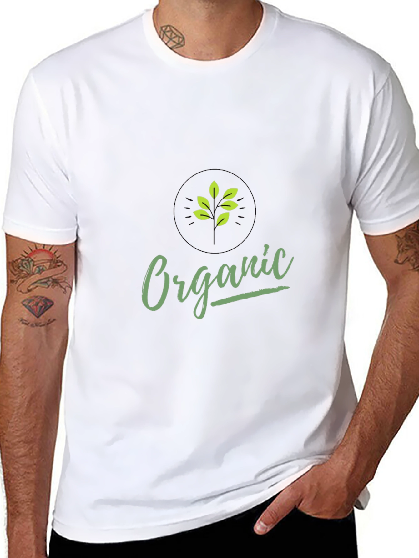 Organic Graphic Print Black T-Shirt