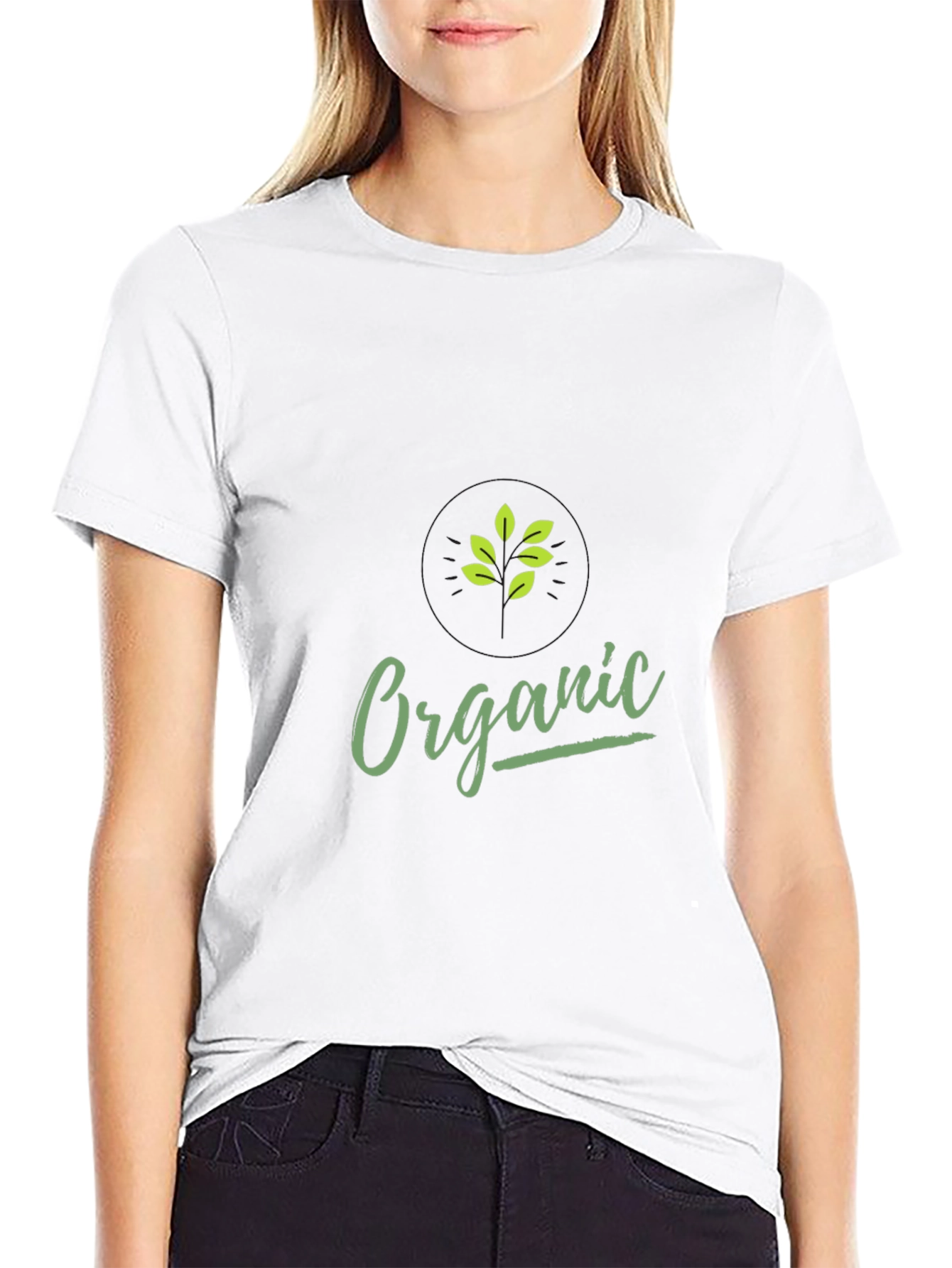 Organic Graphic Print Black T-Shirt