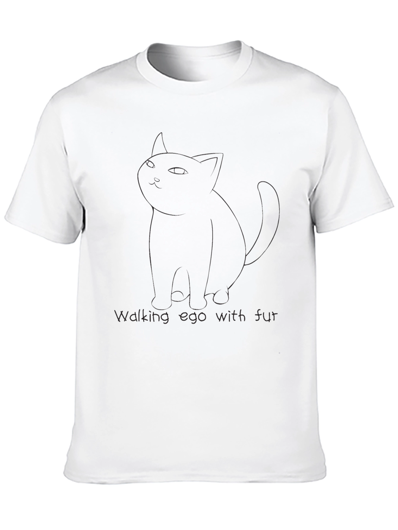 Walking Egg with Fur Black T-Shirt