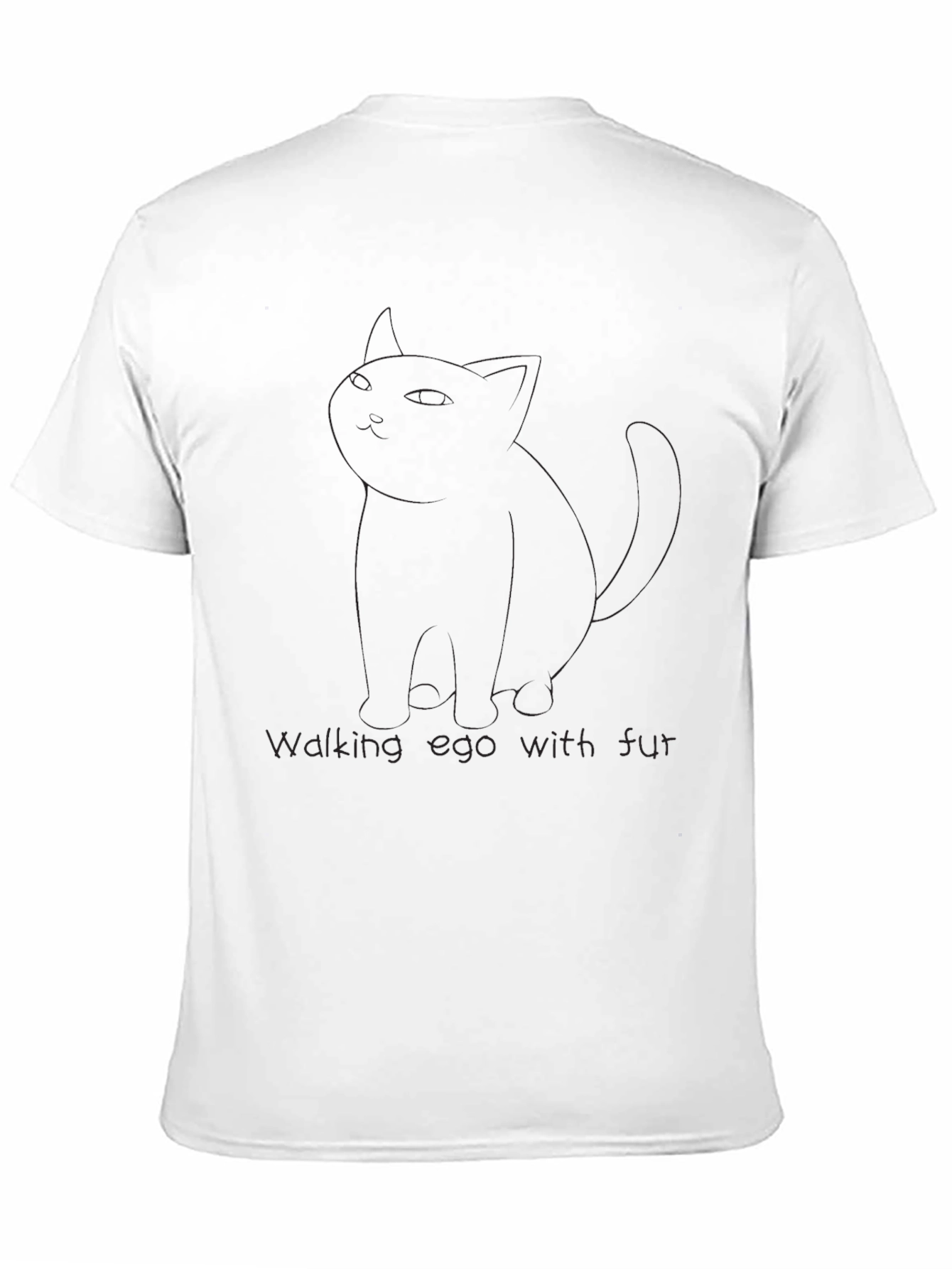 Walking Egg with Fur Black T-Shirt