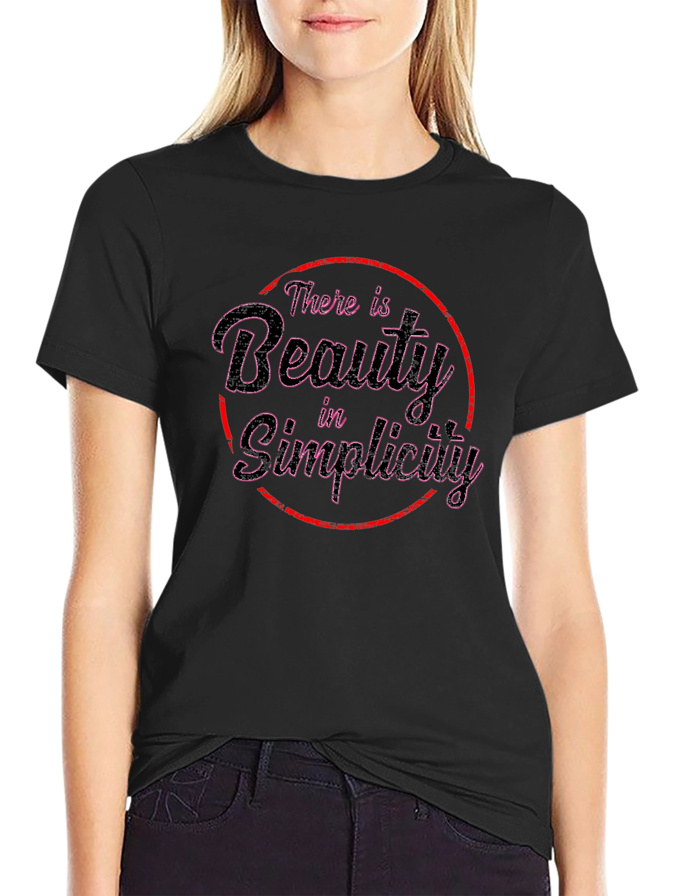 Beauty in Simplicity Black Graphic Tee