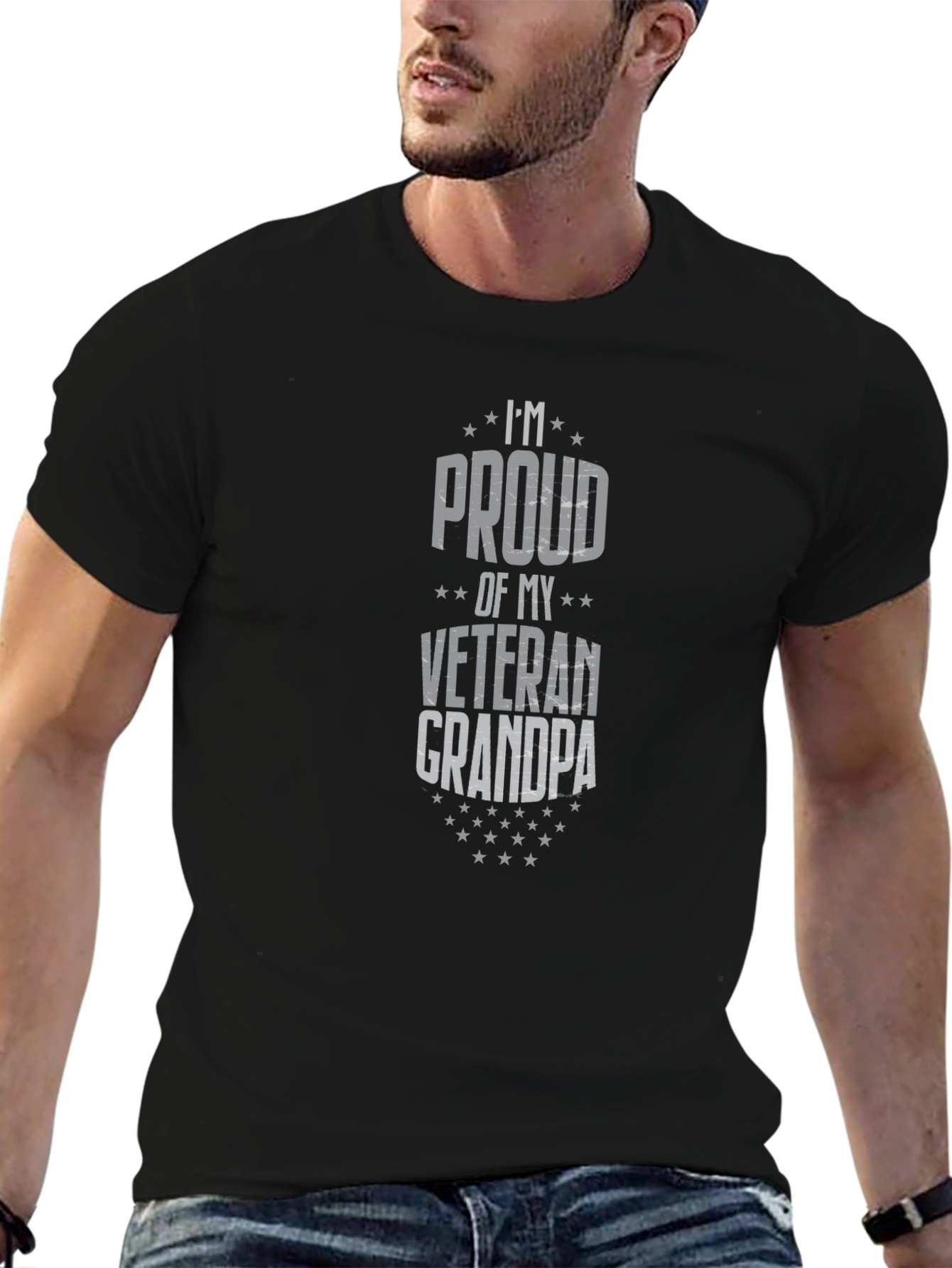 Proud Veteran Grandpa Graphic T-Shirt