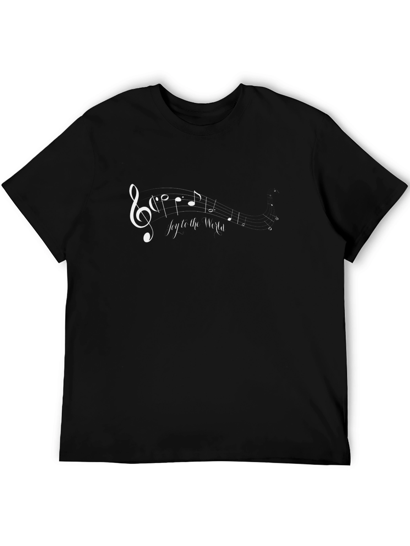 Joy to the World Music Notes Black T-Shirt