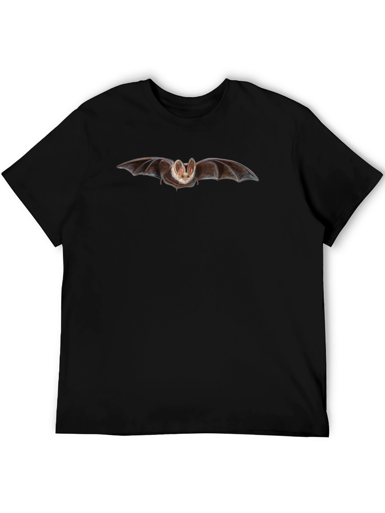 Bat Graphic Print Black T-Shirt