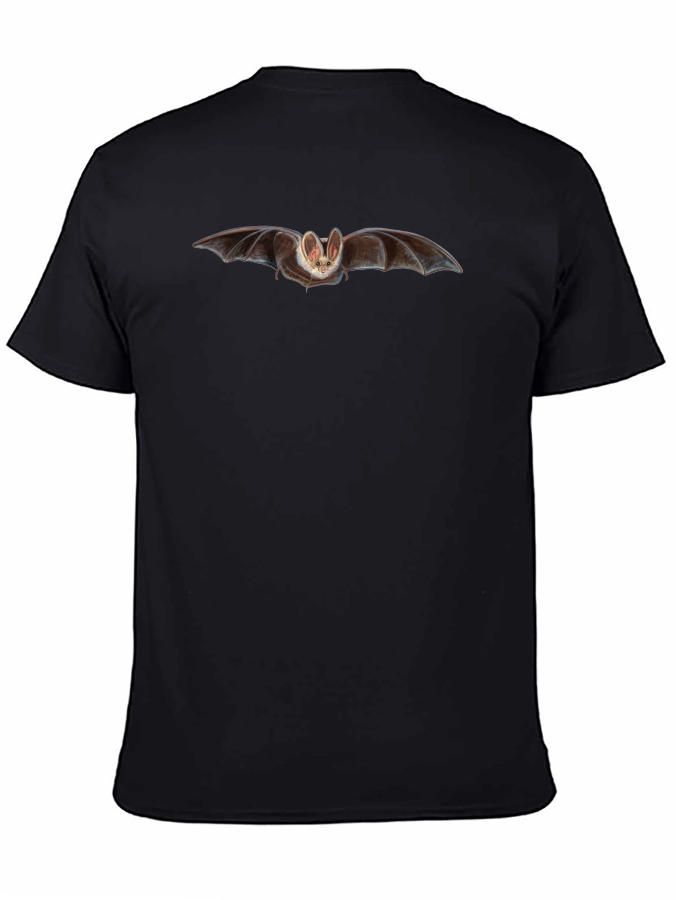 Bat Graphic Print Black T-Shirt