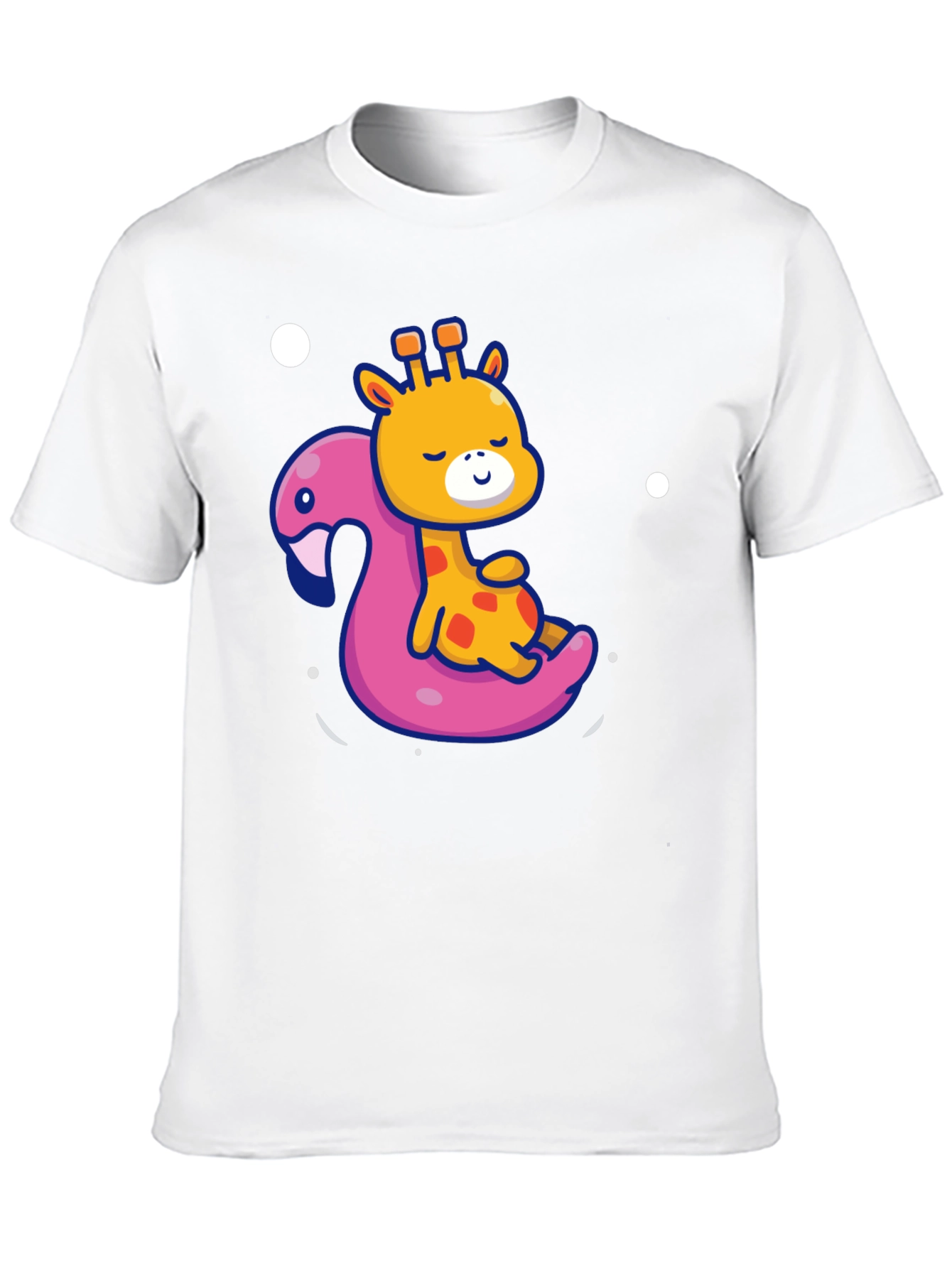 Giraffe on Flamingo Float T-Shirt