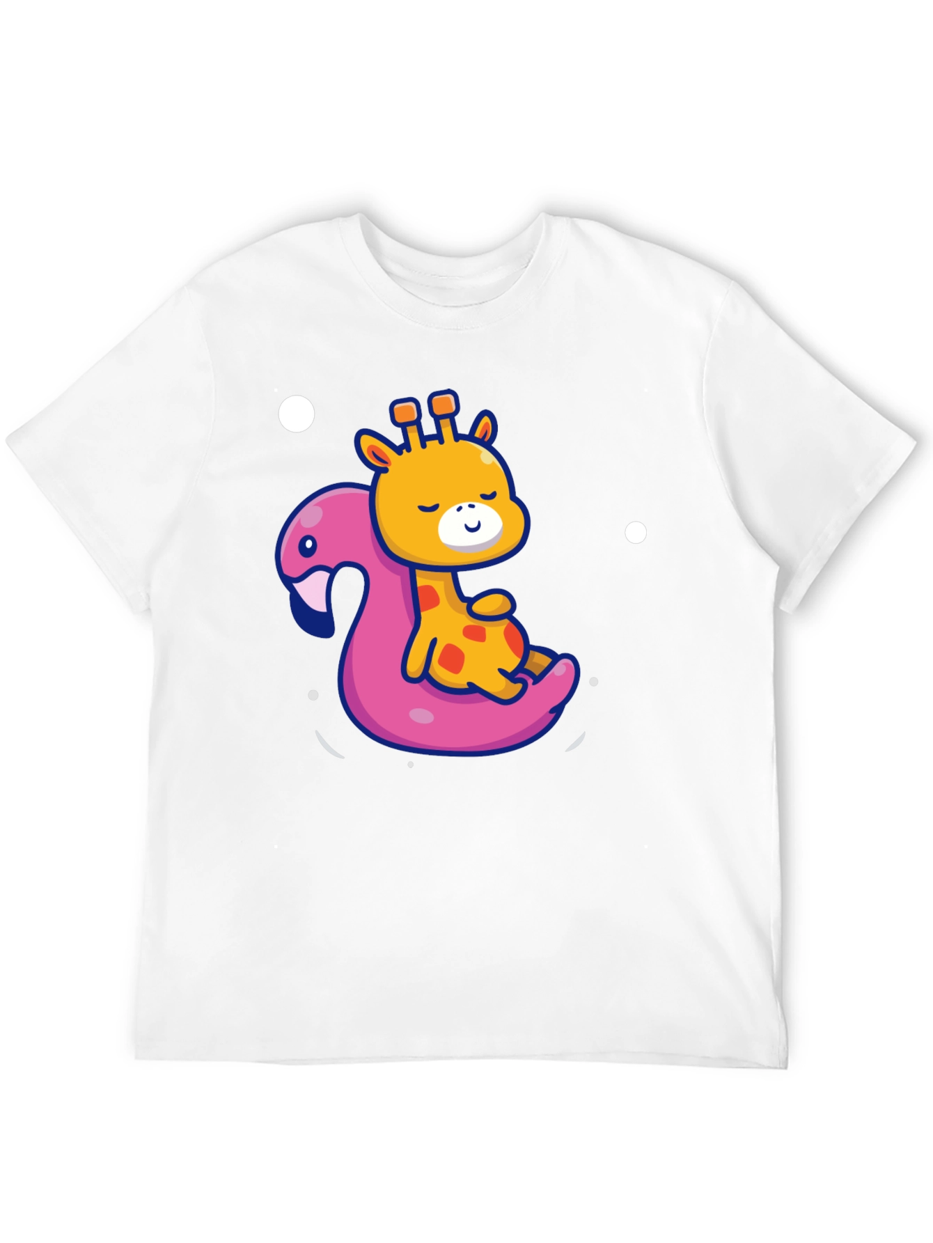 Giraffe on Flamingo Float T-Shirt