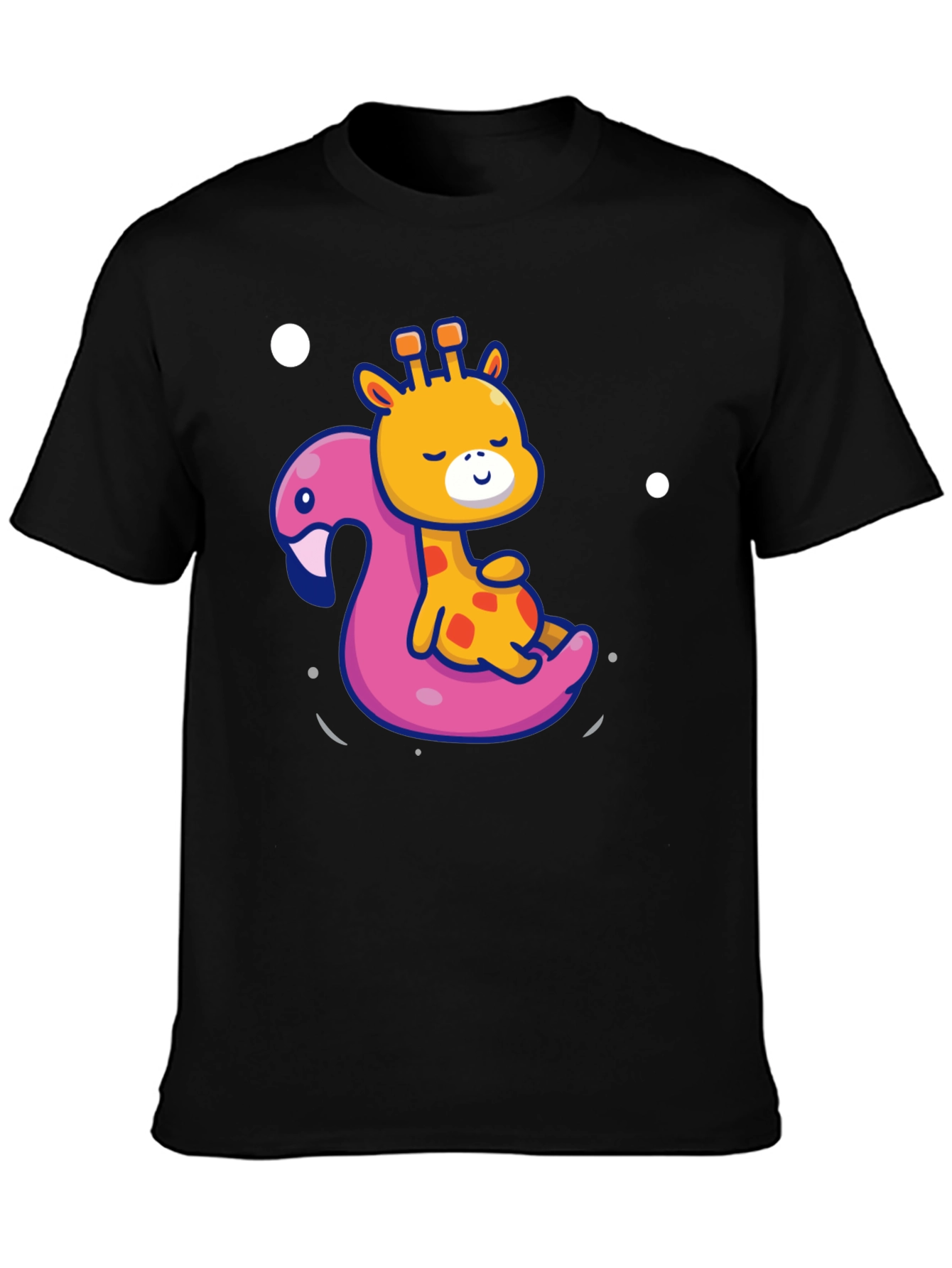 Giraffe on Flamingo Float T-Shirt