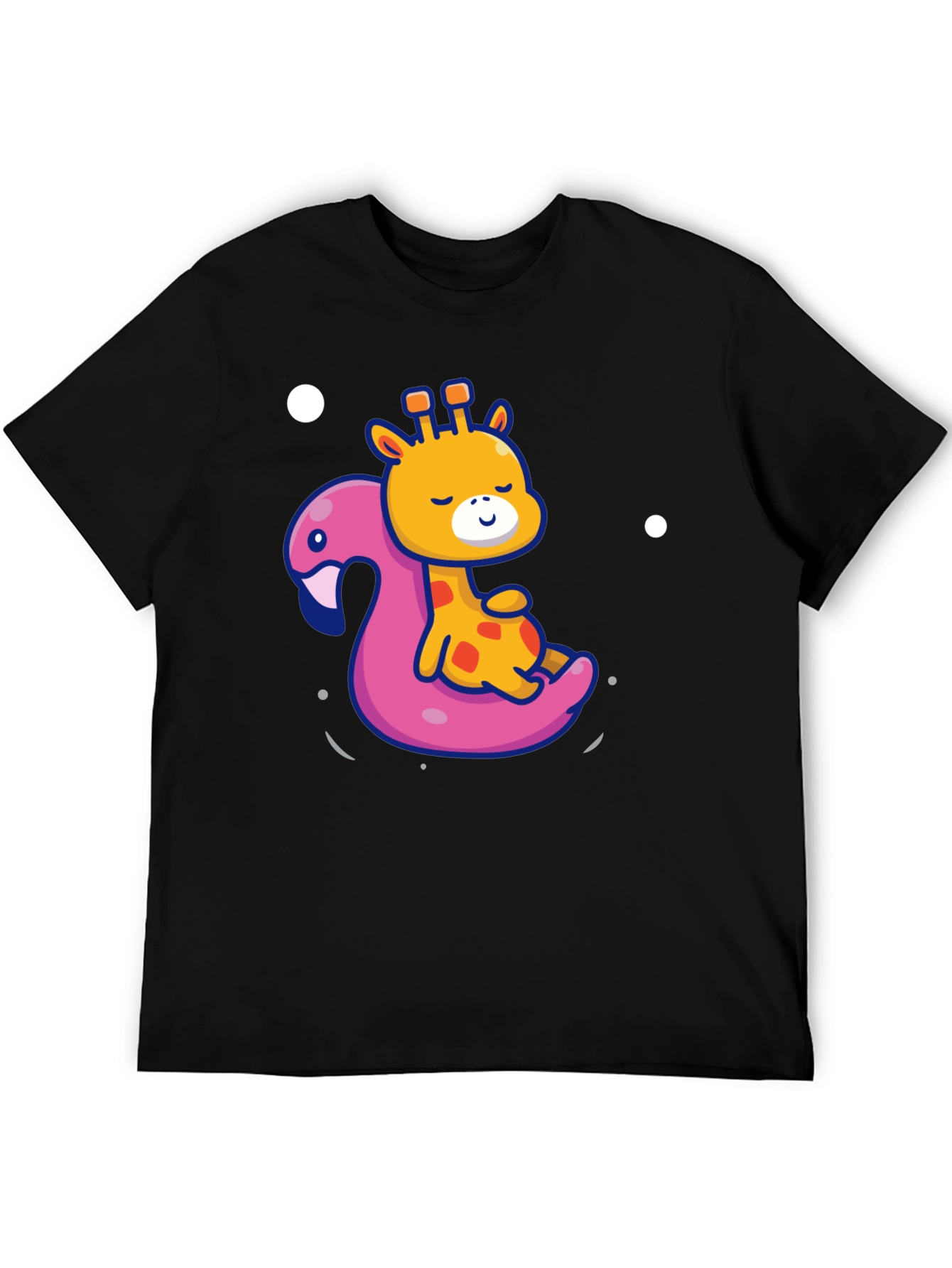 Giraffe on Flamingo Float T-Shirt
