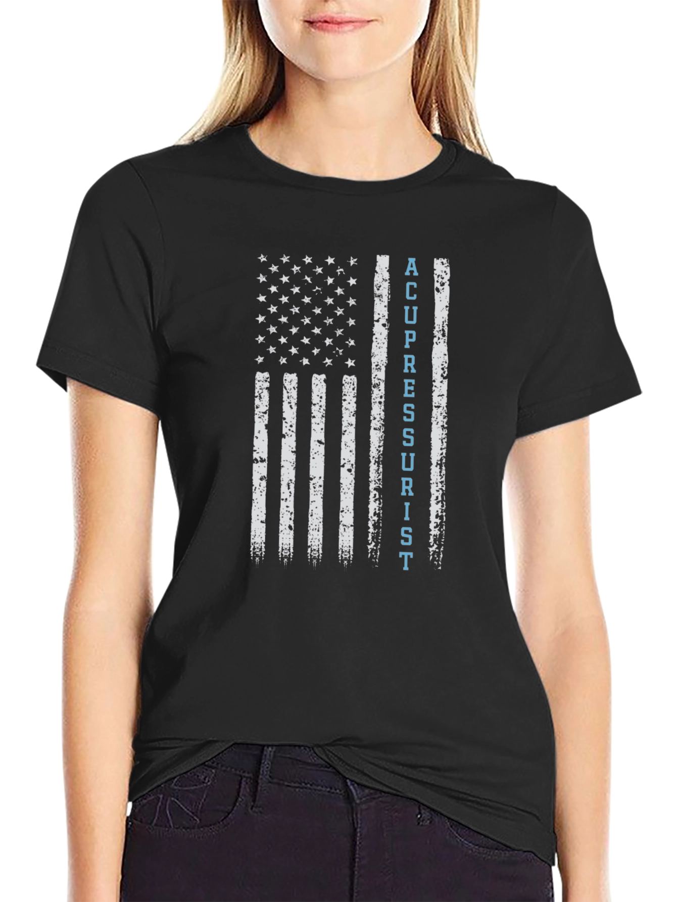 Acupressurist Flag T-Shirt - Patriotic Medical Tee