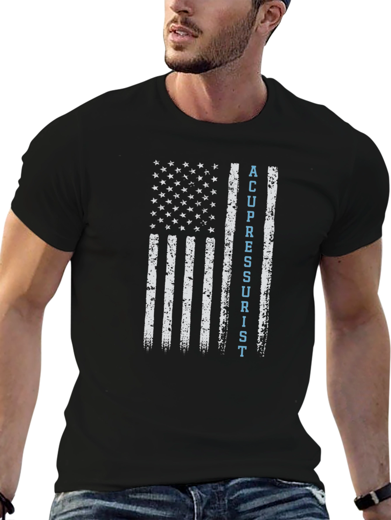 Acupressurist Flag T-Shirt - Patriotic Medical Tee