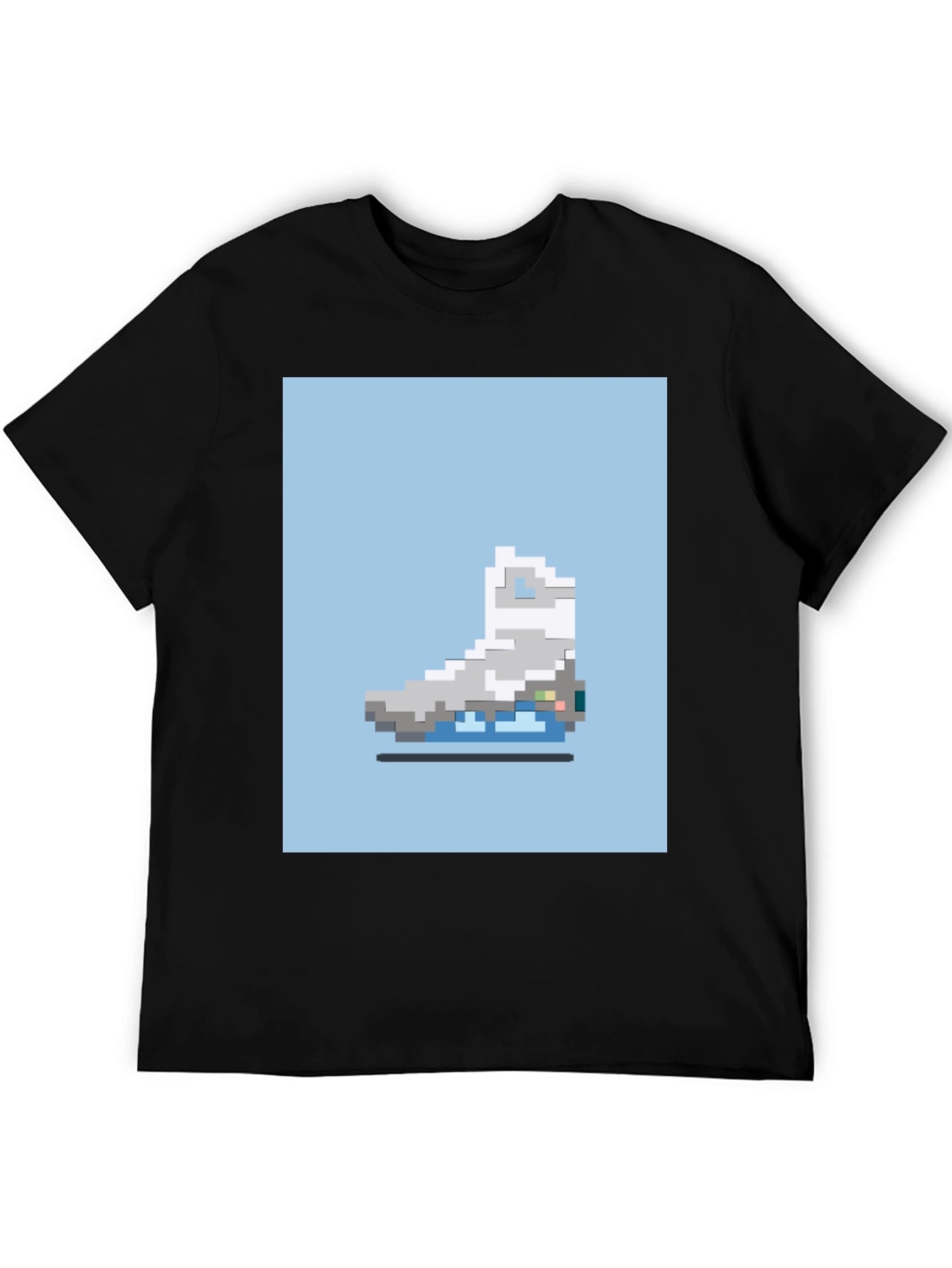 Pixel Ice Skate Graphic Tee - Retro Style