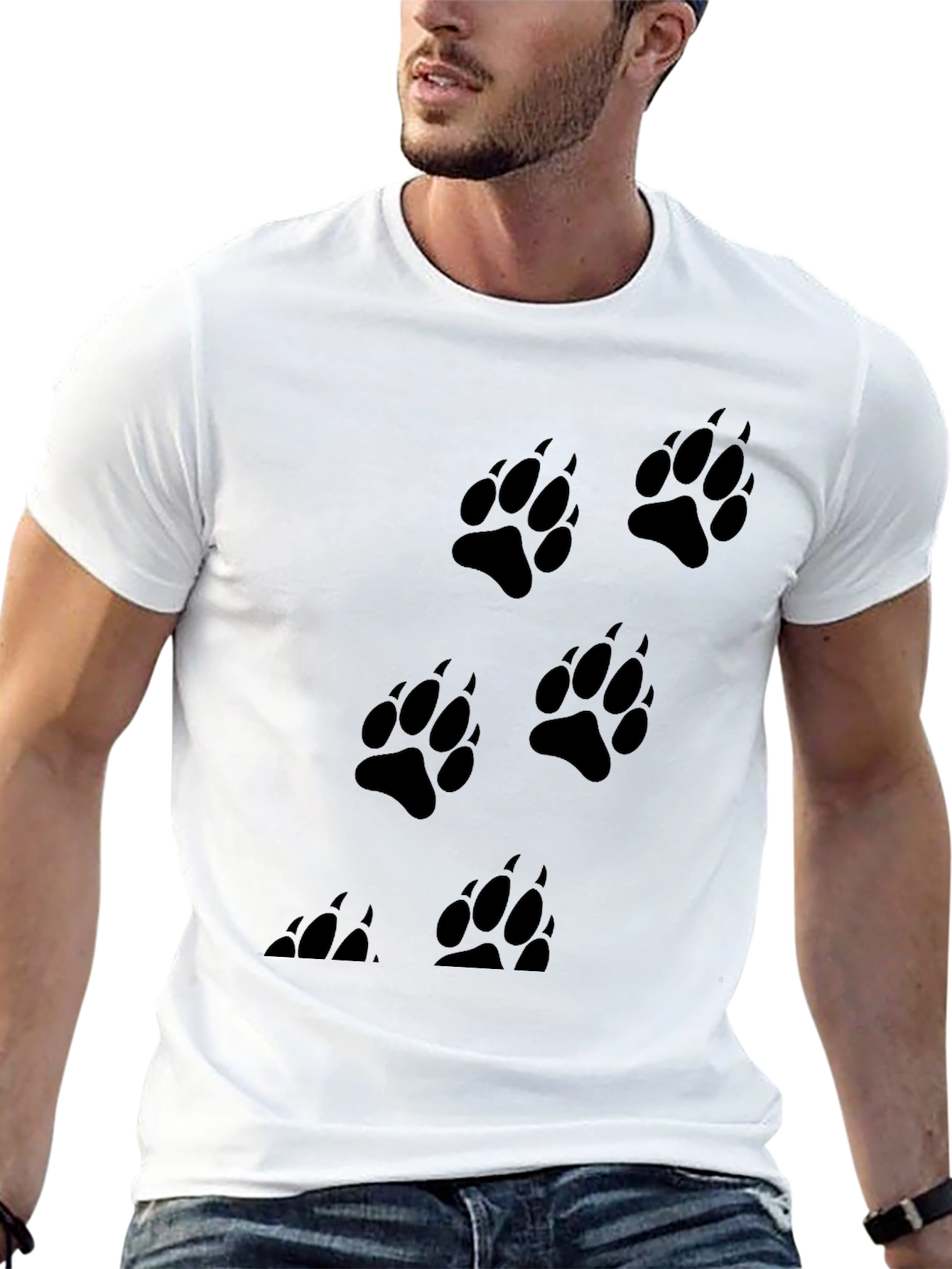 Black Paw Print T-Shirt - Animal Lover Tee