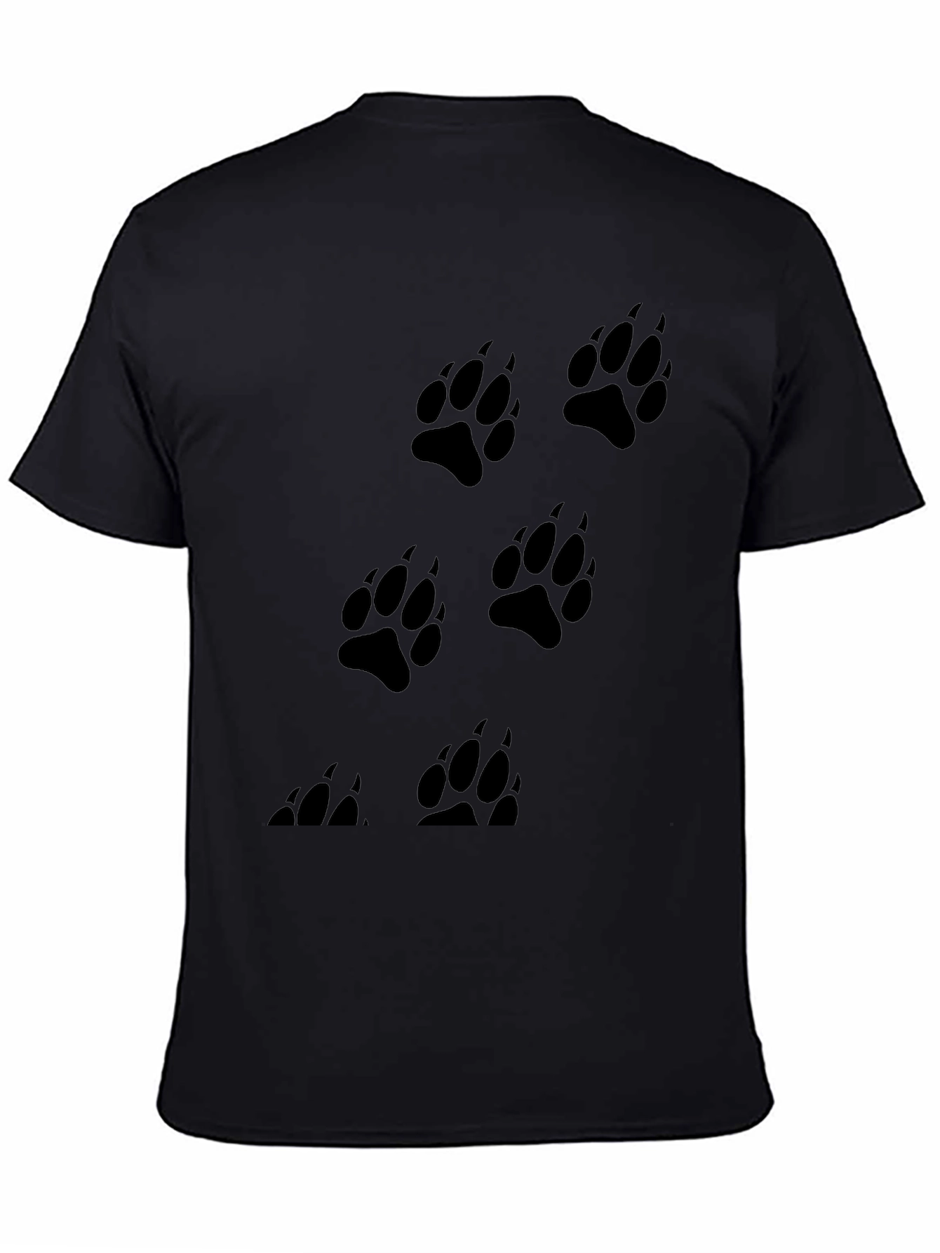 Black Paw Print T-Shirt - Animal Lover Tee