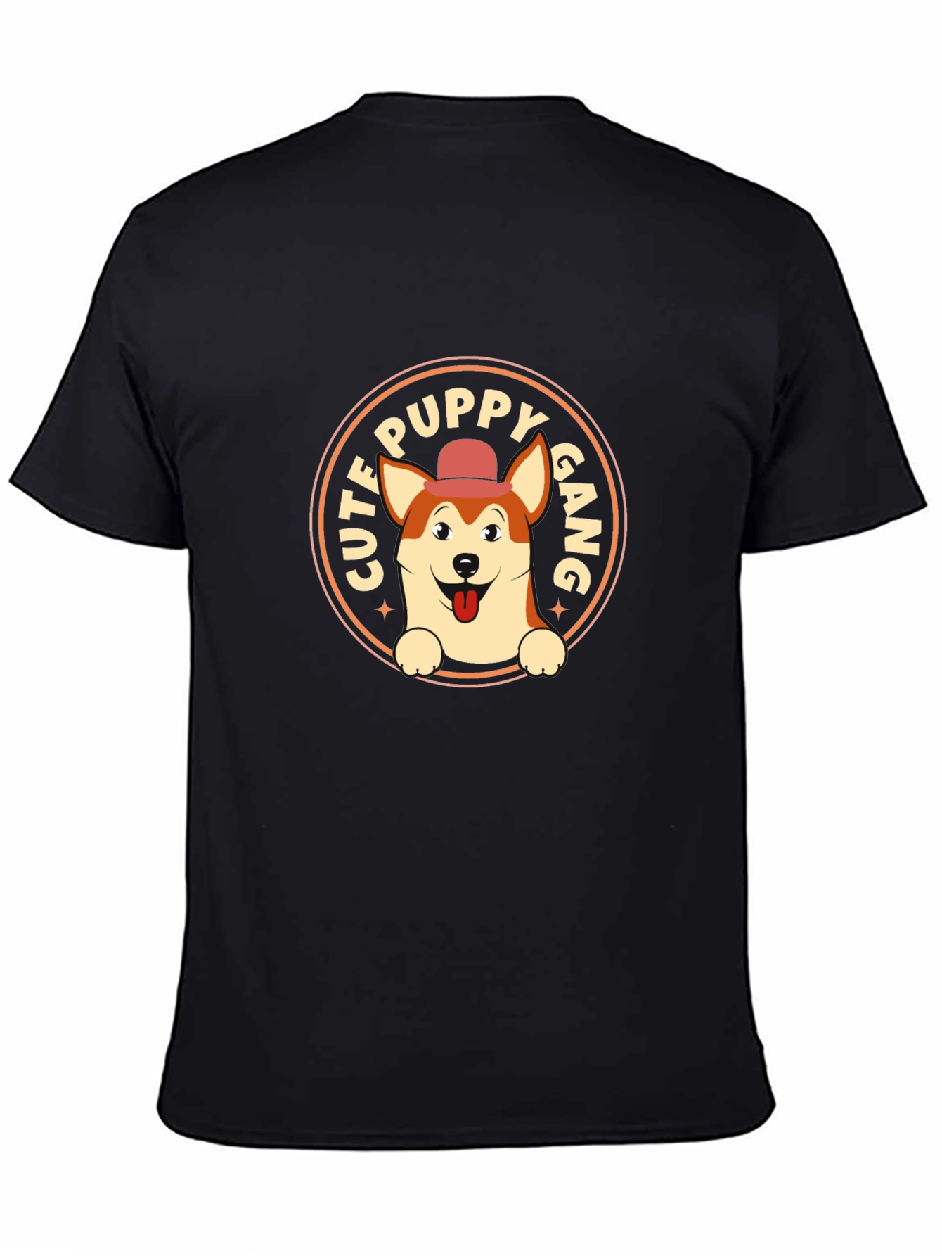 Cute Puppy Gang Black Graphic T-Shirt