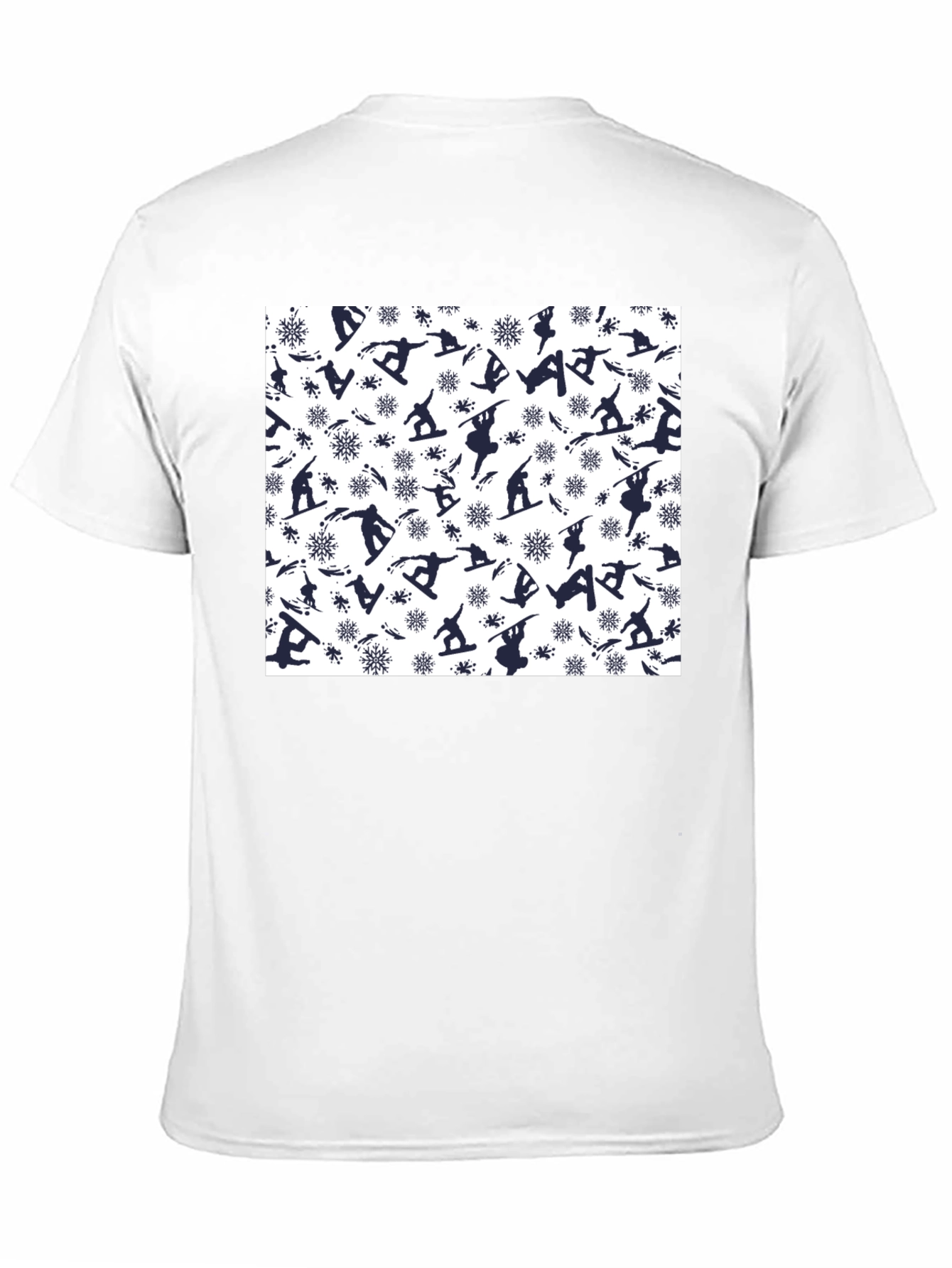 Snowboarder Pattern Black T-Shirt