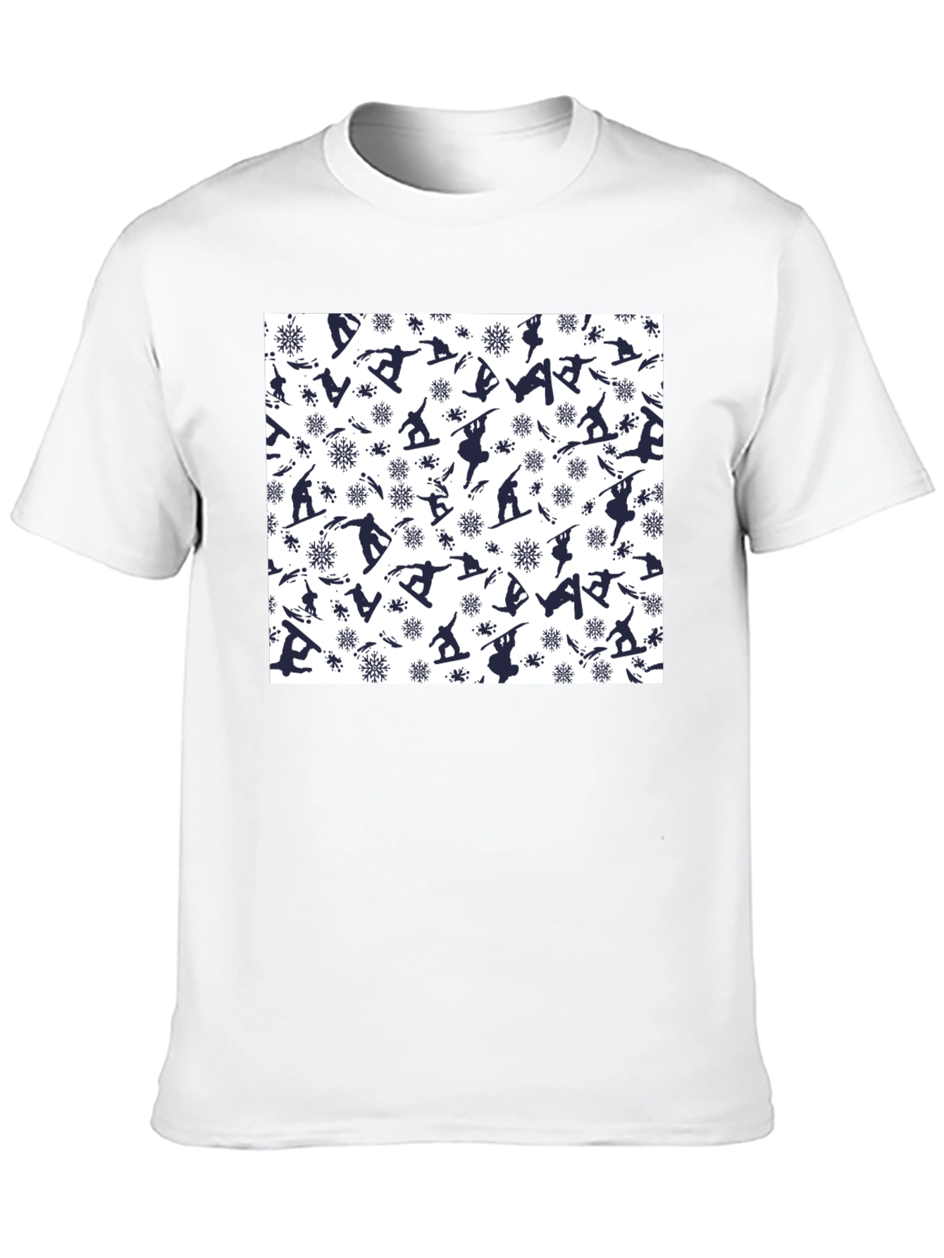 Snowboarder Pattern Black T-Shirt