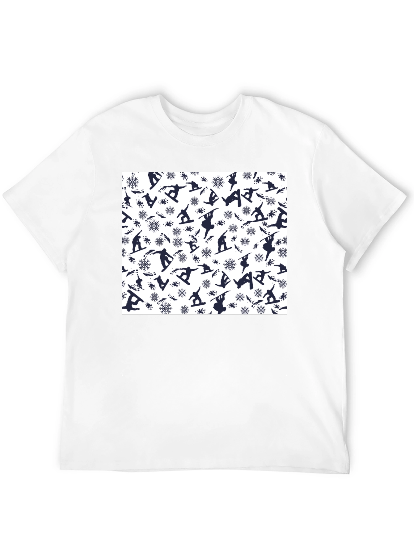Snowboarder Pattern Black T-Shirt