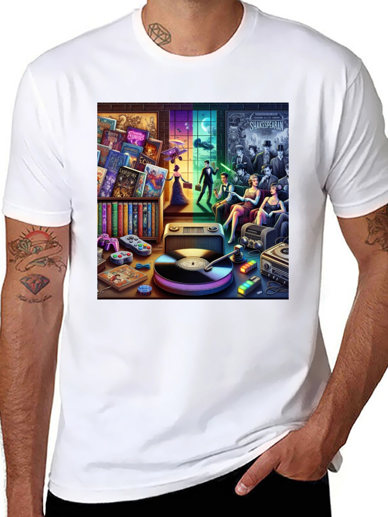 Retro Media Mashup Graphic Tee