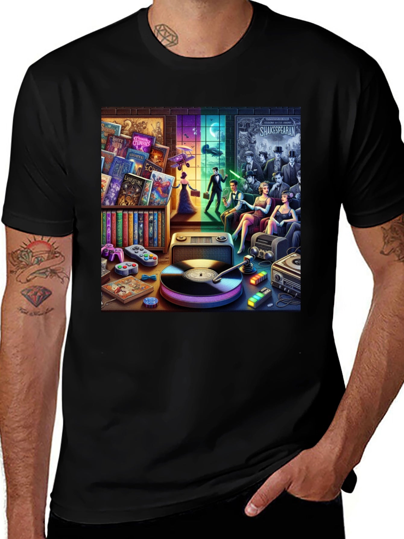 Retro Media Mashup Graphic Tee