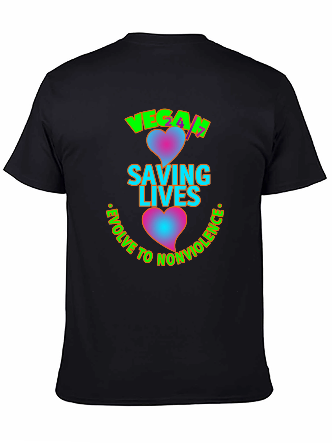 Vegan Saving Lives Tee - Evolve to Nonviolence