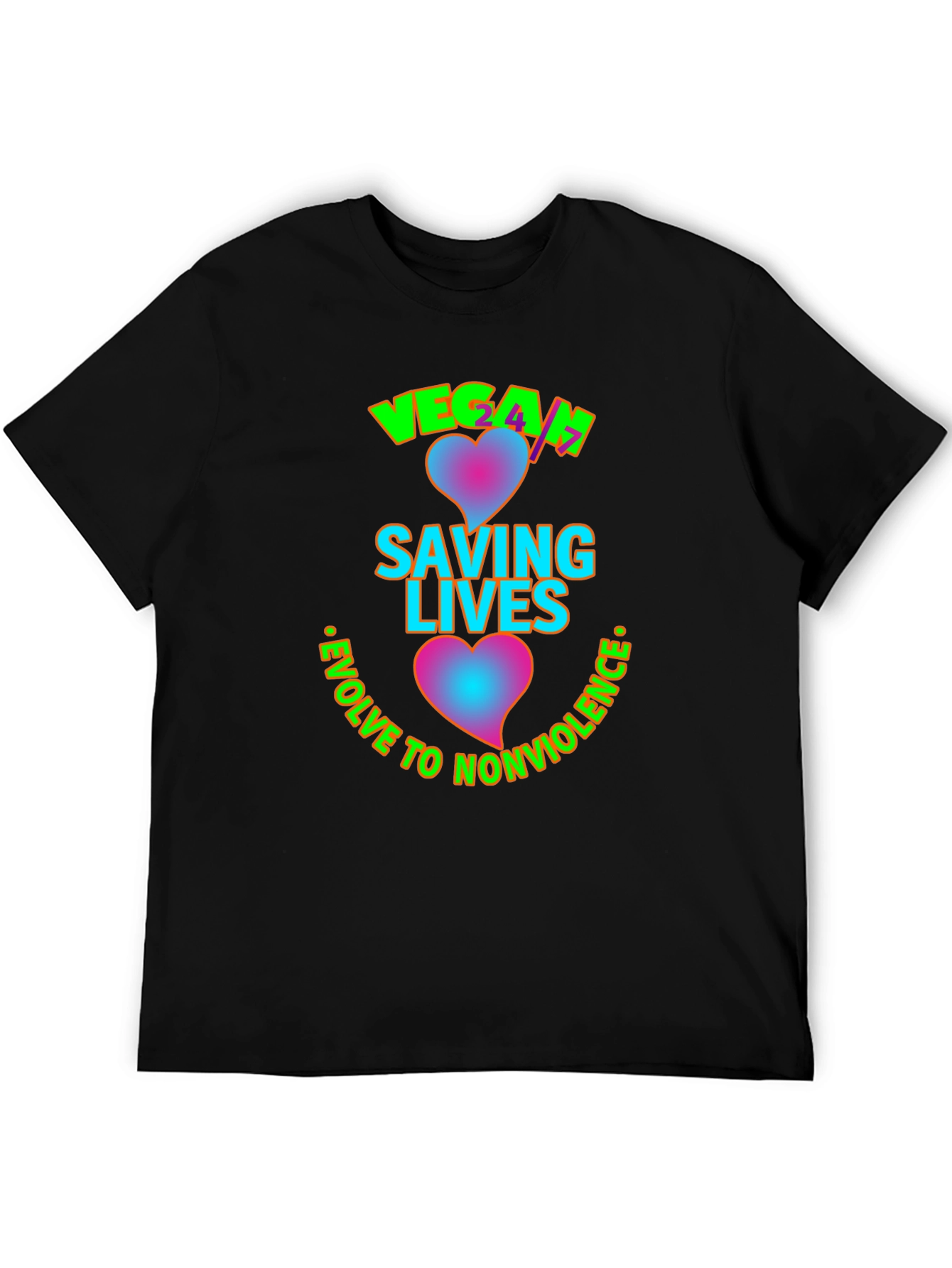 Vegan Saving Lives Tee - Evolve to Nonviolence