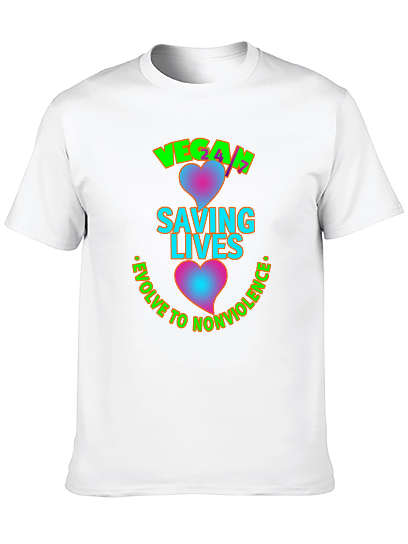 Vegan Saving Lives Tee - Evolve to Nonviolence