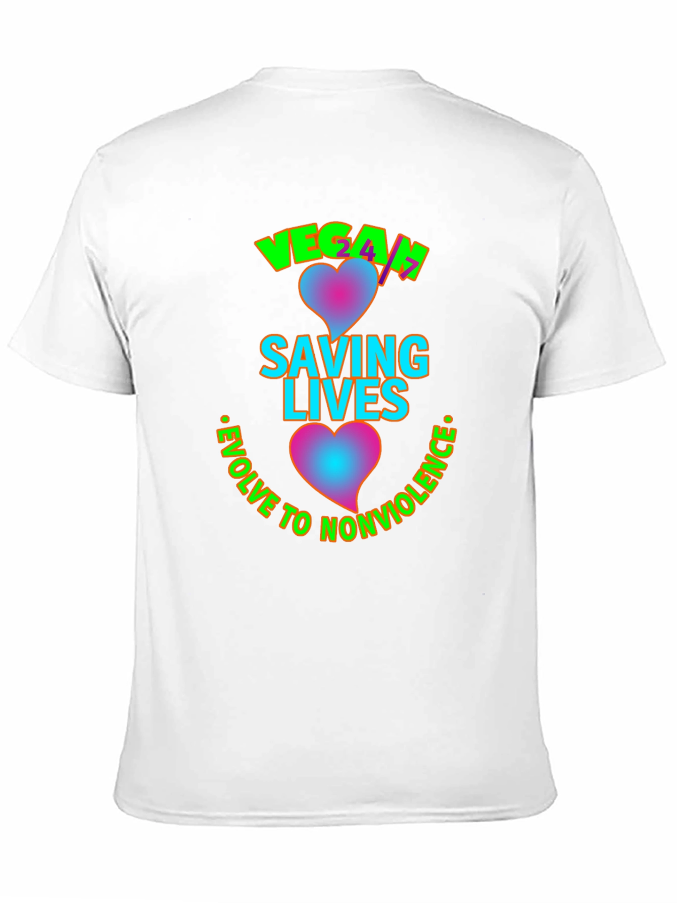 Vegan Saving Lives Tee - Evolve to Nonviolence