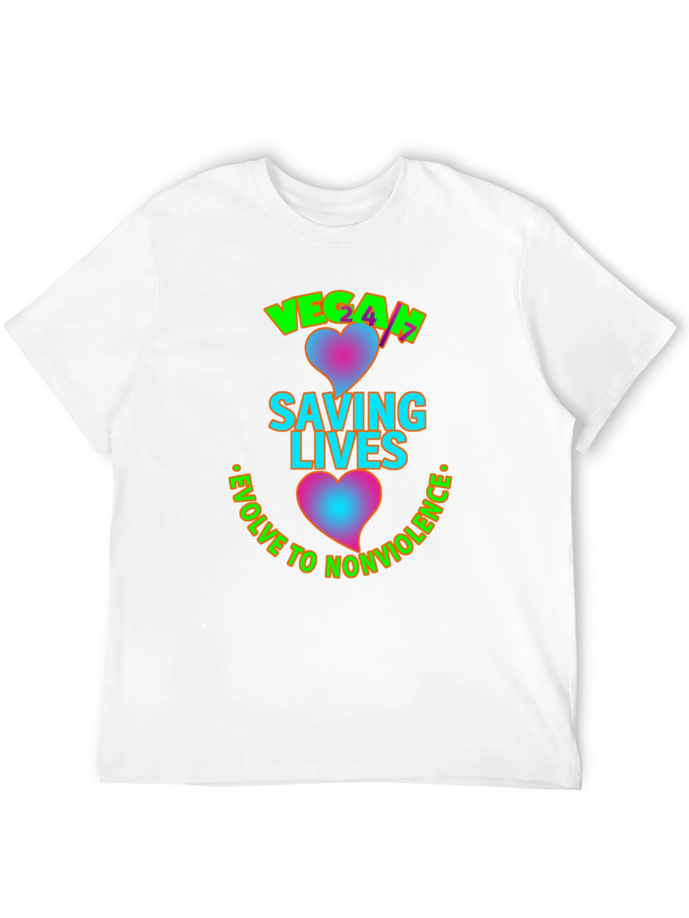 Vegan Saving Lives Tee - Evolve to Nonviolence