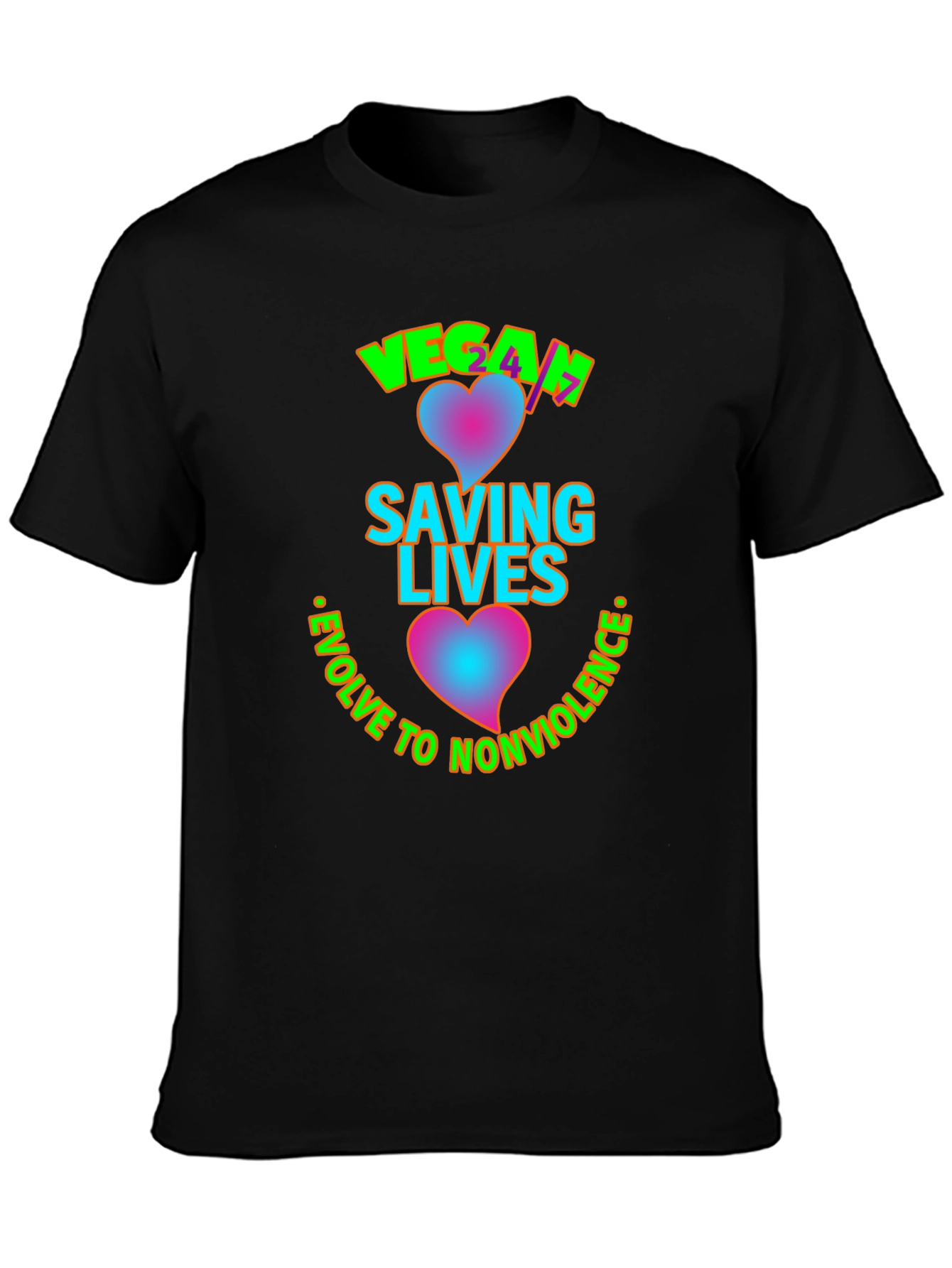 Vegan Saving Lives Tee - Evolve to Nonviolence
