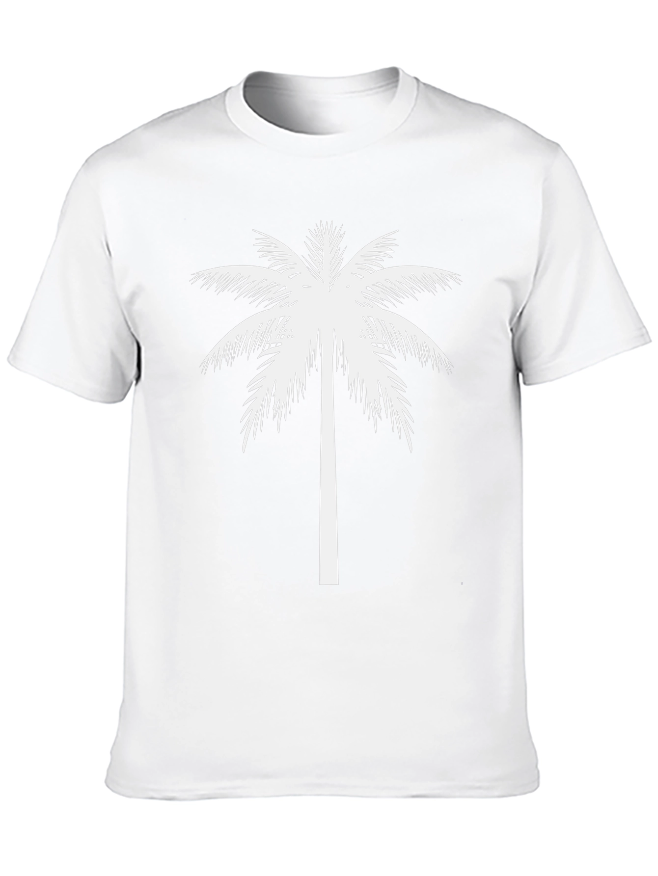 Palm Tree Graphic Tee - Black Cotton T-Shirt