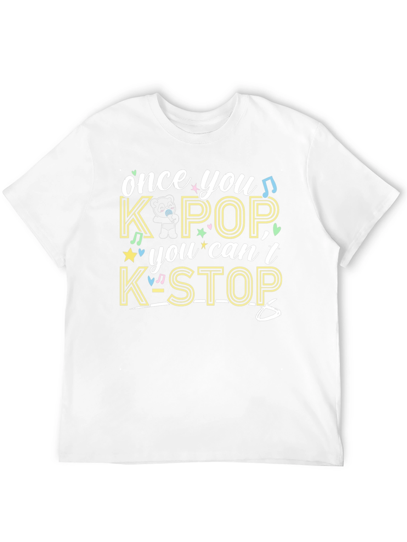 K-Pop Panda Black T-Shirt