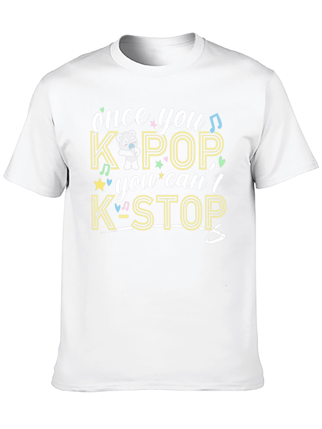 K-Pop Panda Black T-Shirt
