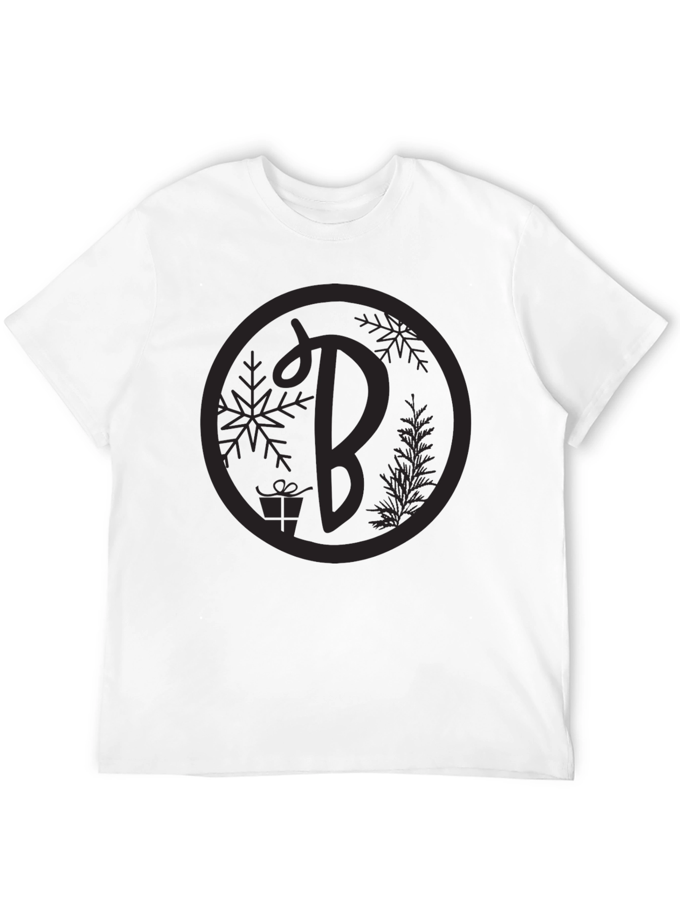 Festive Initial B Graphic Tee - Black