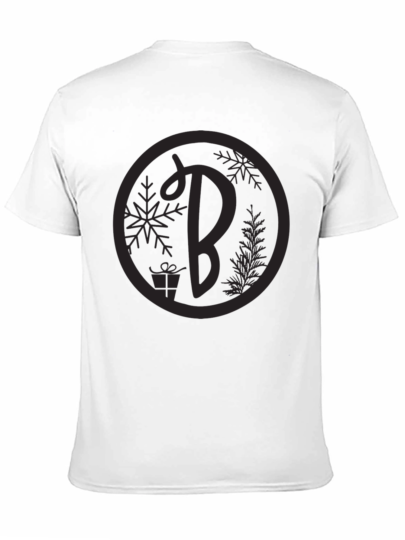 Festive Initial B Graphic Tee - Black
