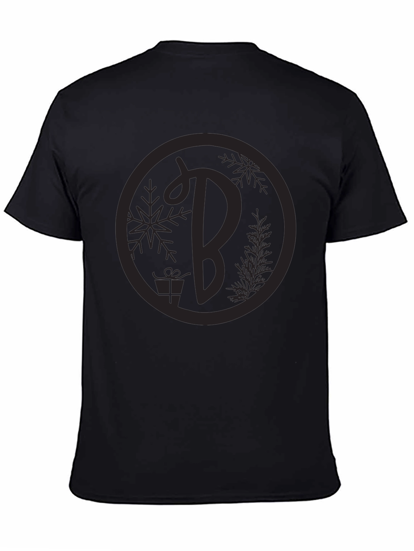 Festive Initial B Graphic Tee - Black
