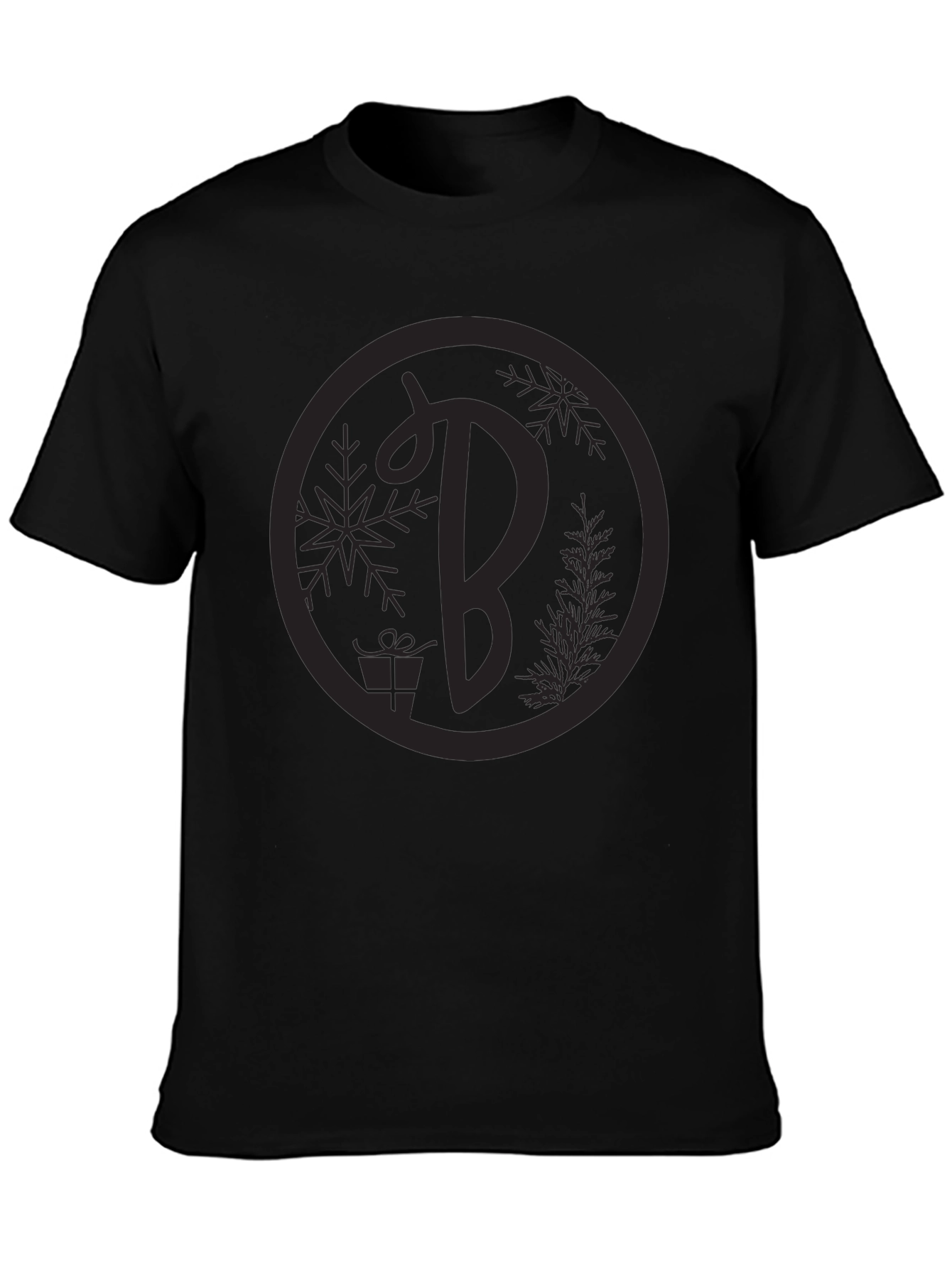 Festive Initial B Graphic Tee - Black