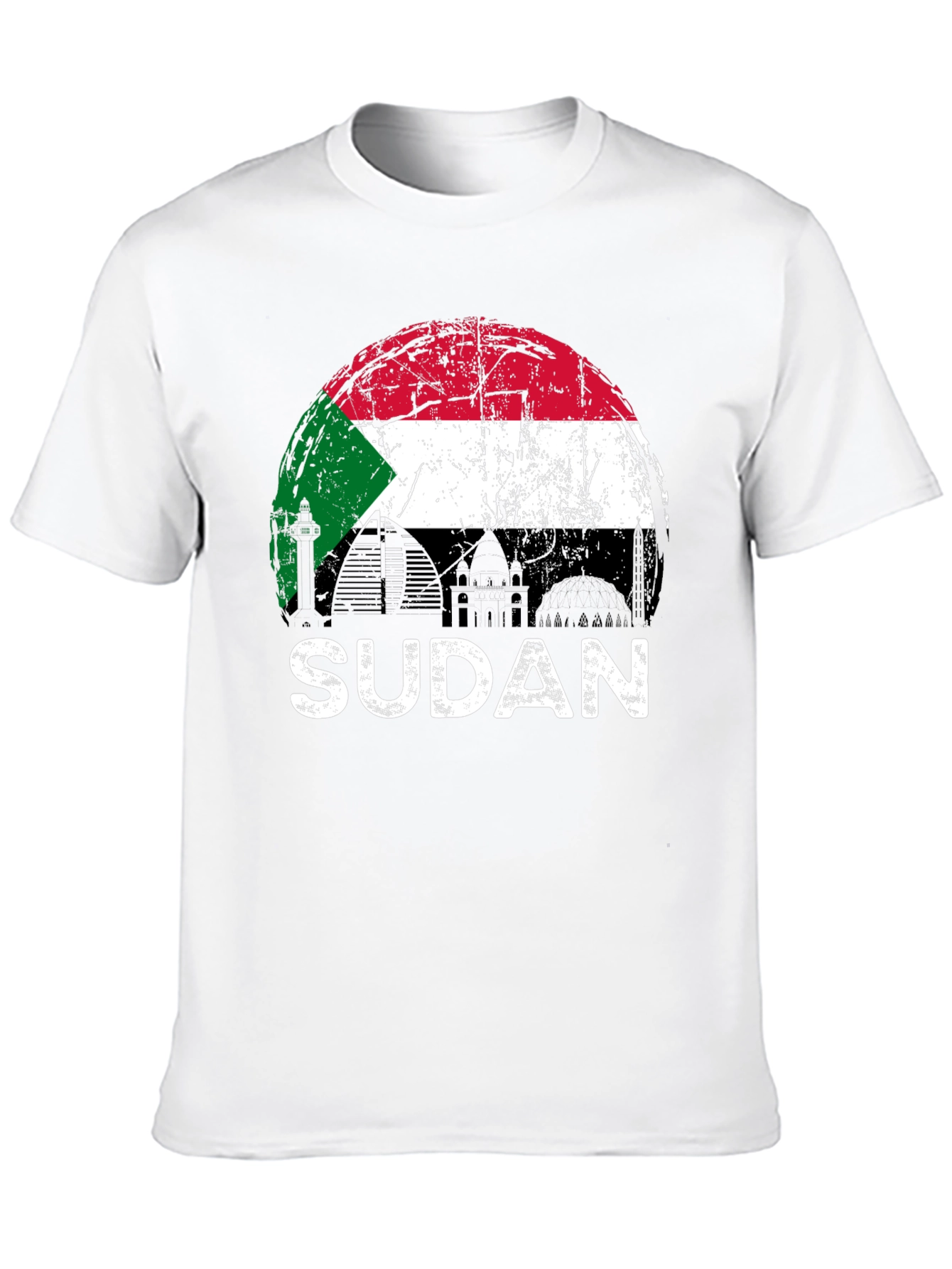 Sudan Flag Graphic T-Shirt - Black Cotton Tee