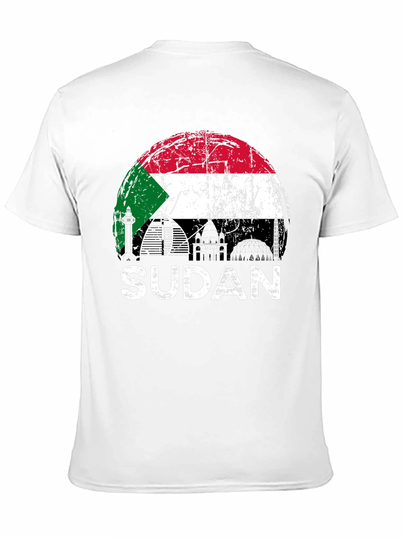Sudan Flag Graphic T-Shirt - Black Cotton Tee