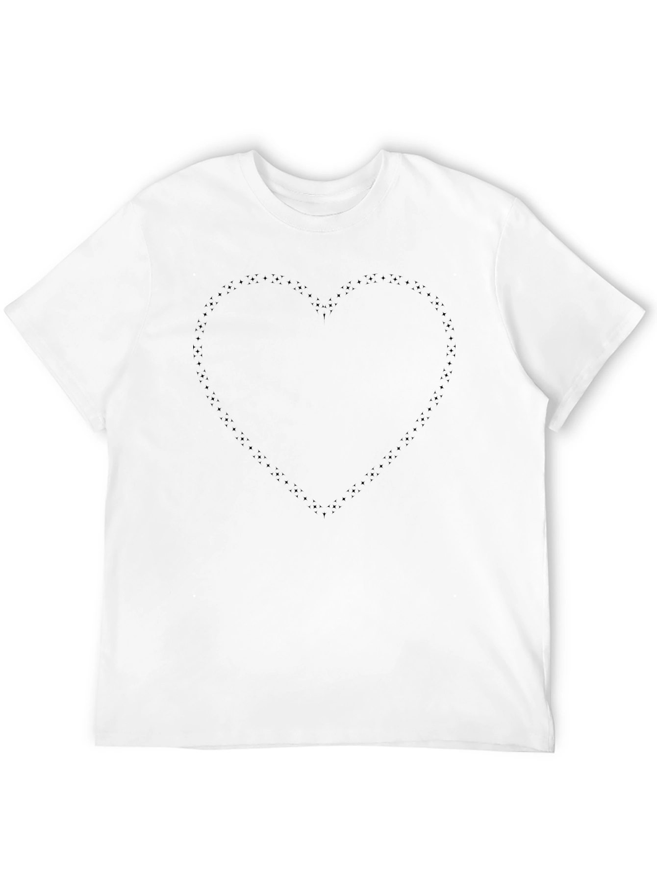 Mens Black Heart Outline Graphic T-Shirt
