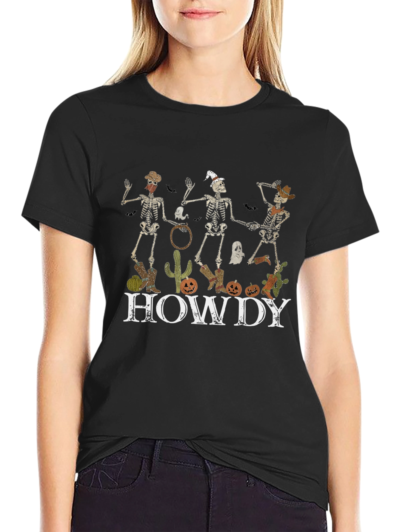 Halloween Skeletons Howdy Tee