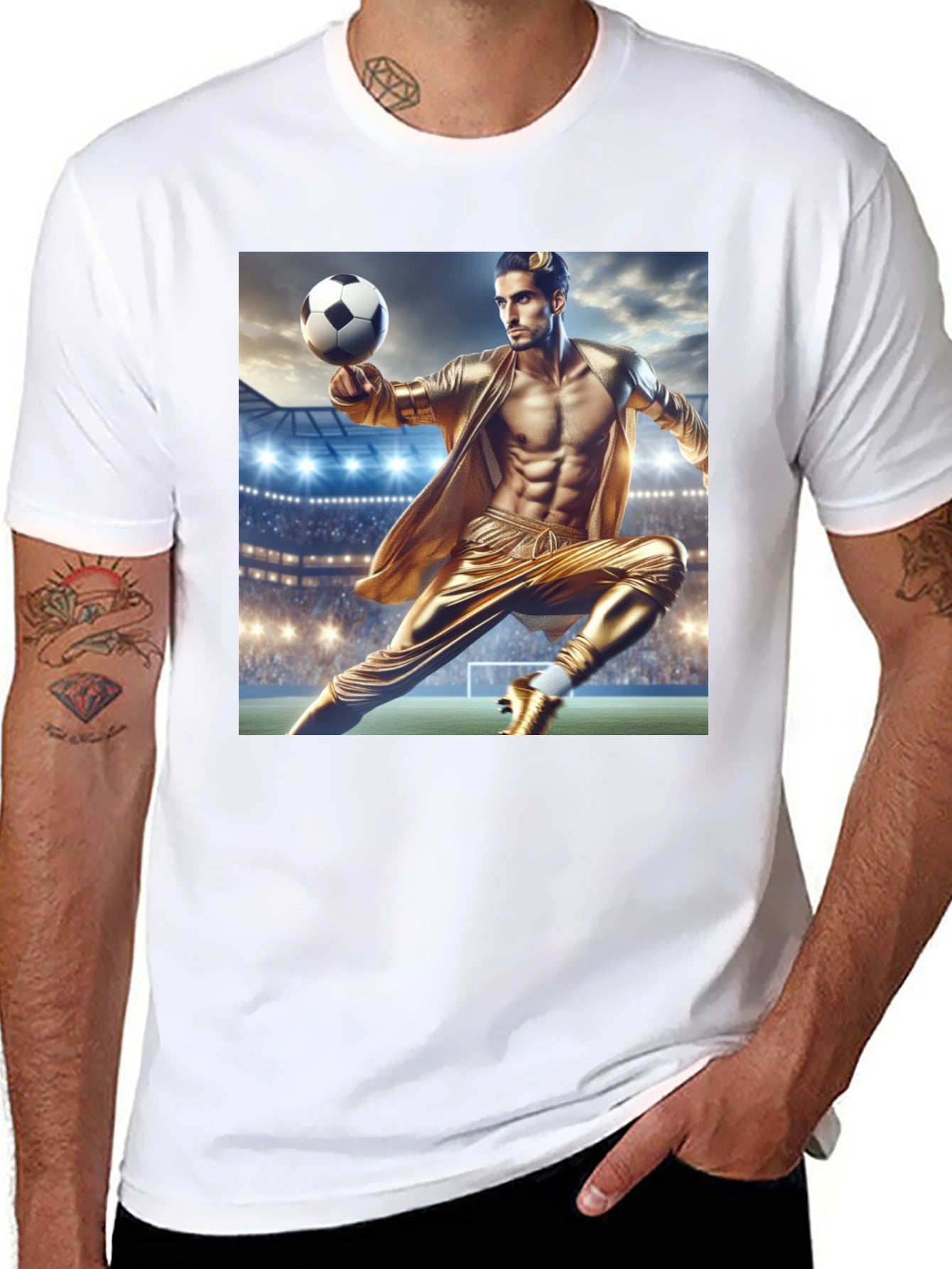 Soccer Star Graphic Tee - Black