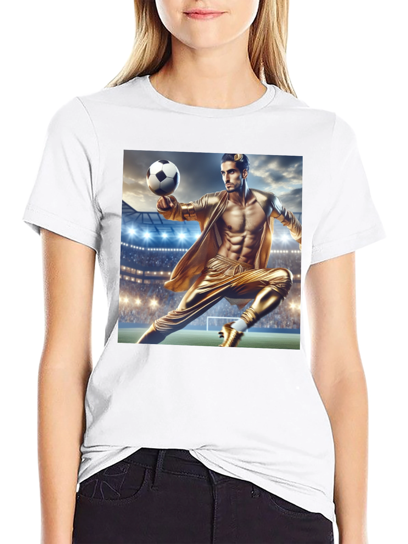 Soccer Star Graphic Tee - Black